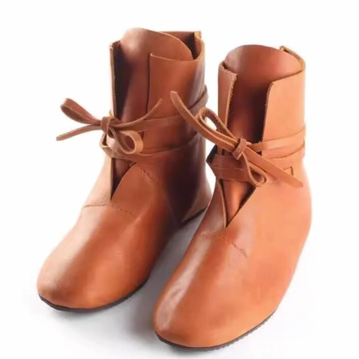 Średniowieczne buty Cosplay - 1 para średniowiecznych butów Skórzane buty Retro PU - Skórzane buty rycerskie Steampunk PU