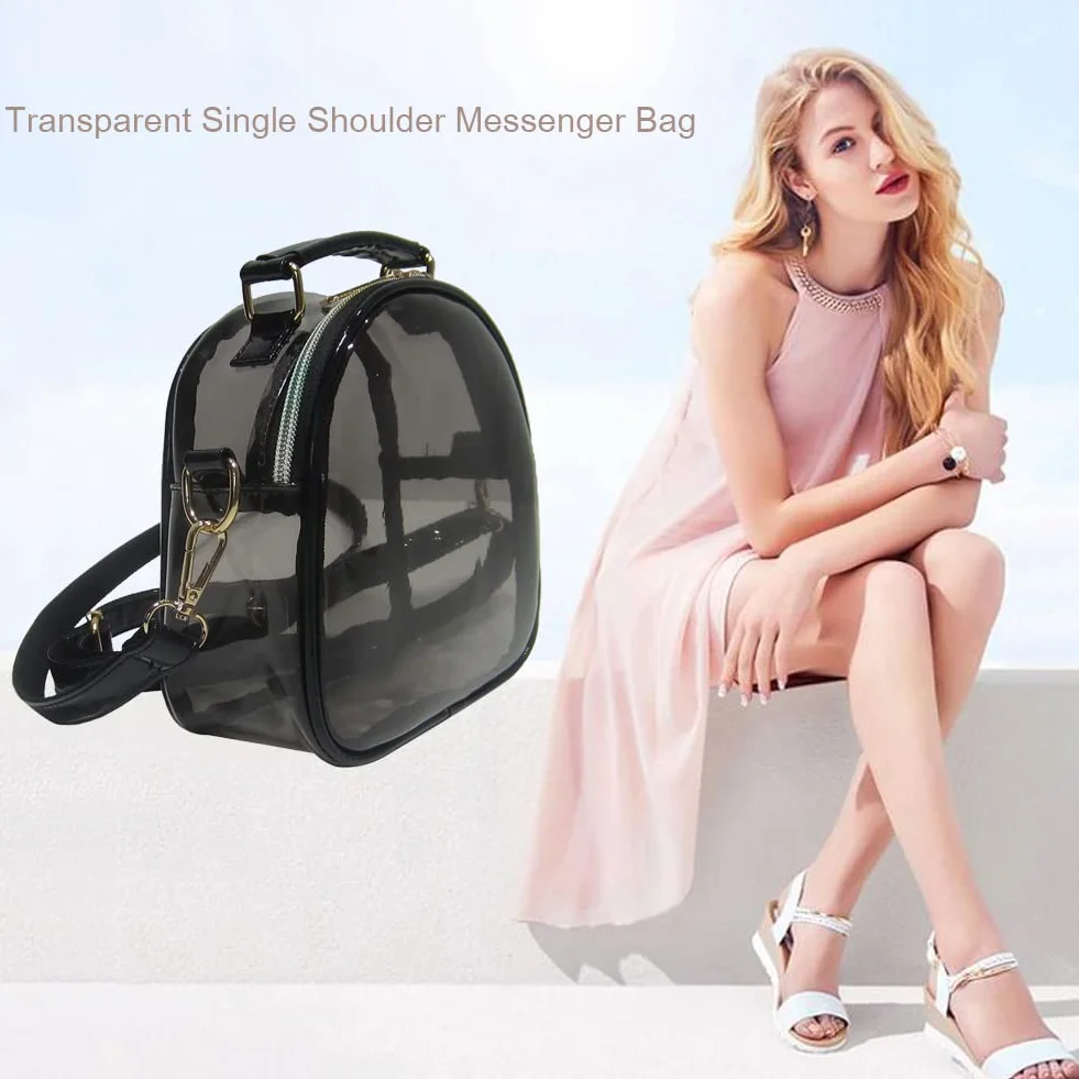 Przezroczyste PCV Crossbody Bag Women Mini Jelly Clear Ramion Torby