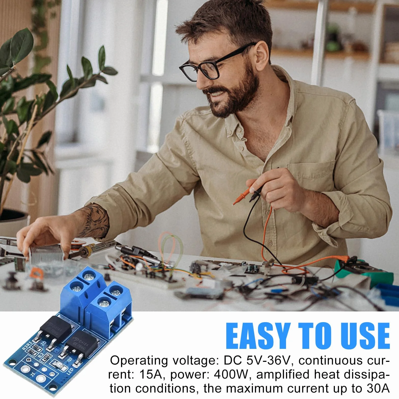 Moduł sterownika Mosfet, 20 sztuk, DC 5 V-36 V, 15 A (maks. 30 A) 400 W, podwójny moduł sterujący, moduł sterownika Mosfet, elektroniczna płyta sterująca, regulator PWM, moduł sterownika