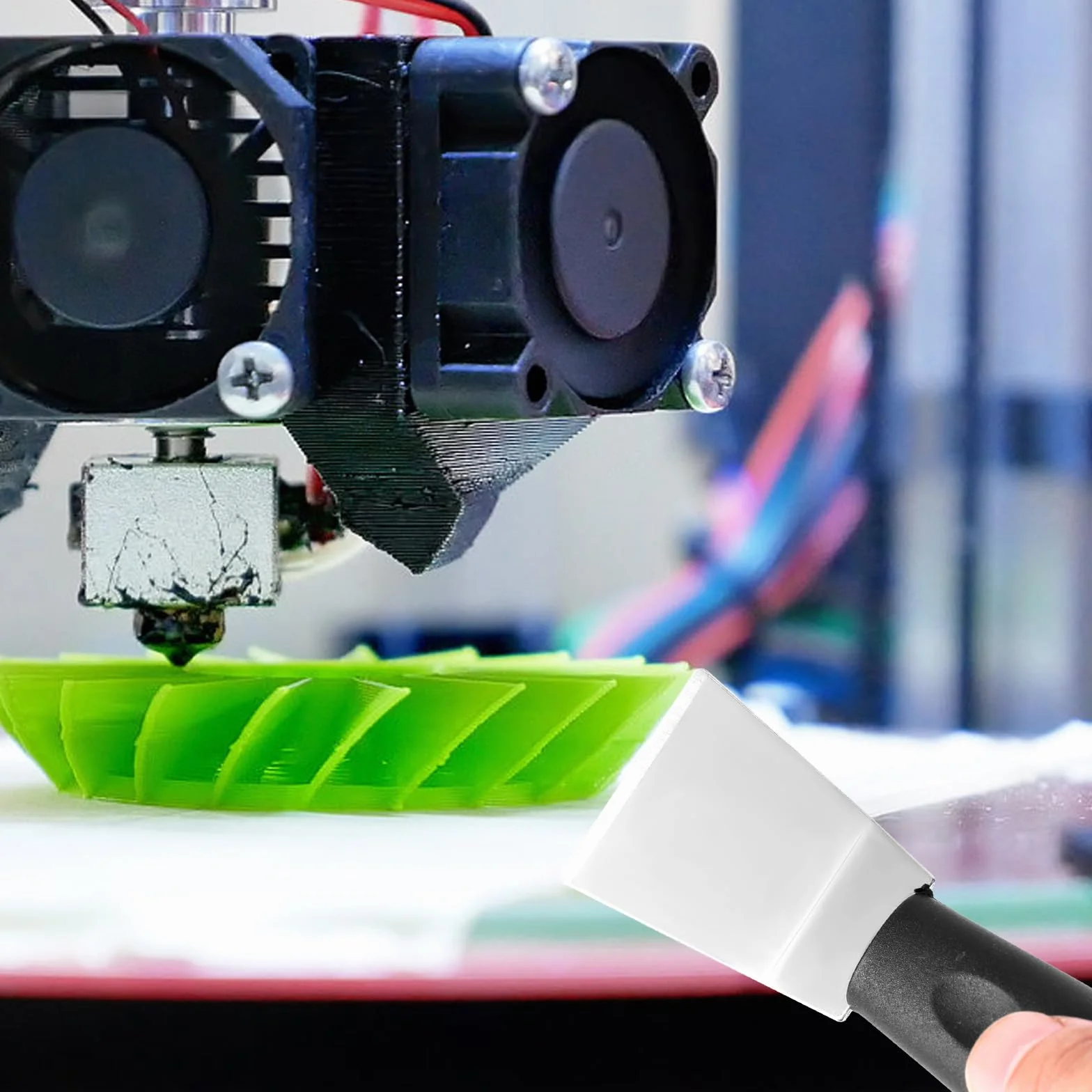 2szt Profesjonalny Zestaw Skrobaków do Drukarek 3D, Stal Nierdzewna Prosta i Zakrzywiona Głowica Narzędzia Skrobania Trwałe Akcesoria do Łóżek Drukarek 3D z Antypoślizgowym Uchwytem