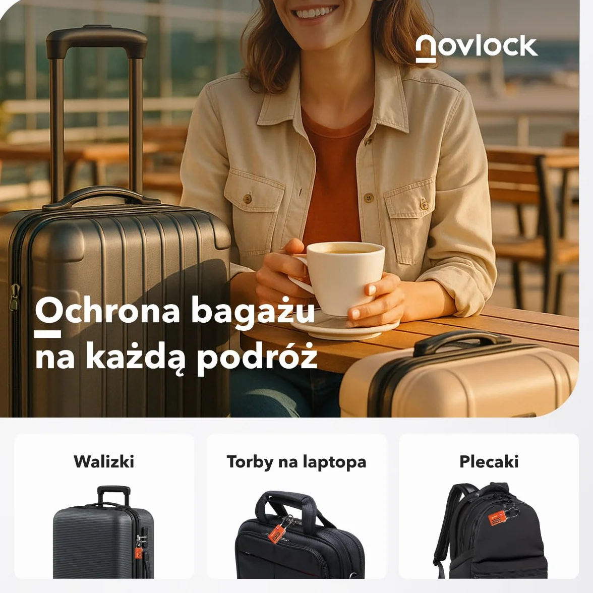 Kłódki TSA ze Wskaźnikiem Otwarcia – 4-cyfrowe Szyfrowe Zamki do Walizek, Plecaków, Bagażu i Szafek – Zamki Podróżne z Elastyczną Stalową Linką, Zestaw 2 Pomarańczowe