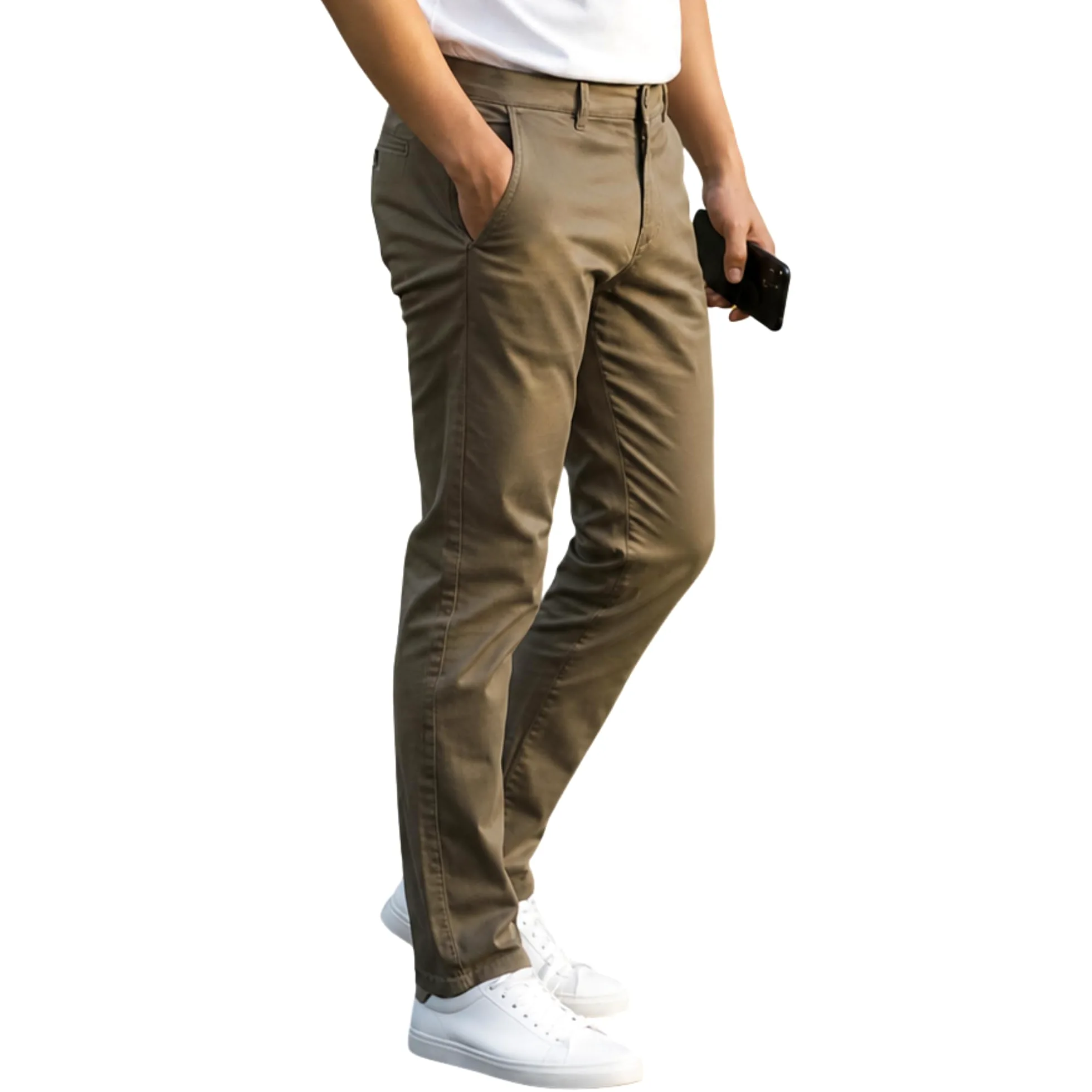 Smith & Solo Męskie spodnie chinosy, slim fit, rozciągliwe, wykonane w 98% z bawełny, eleganckie spodnie materiałowe, do biznesu i na czas wolny, chinosy męskie