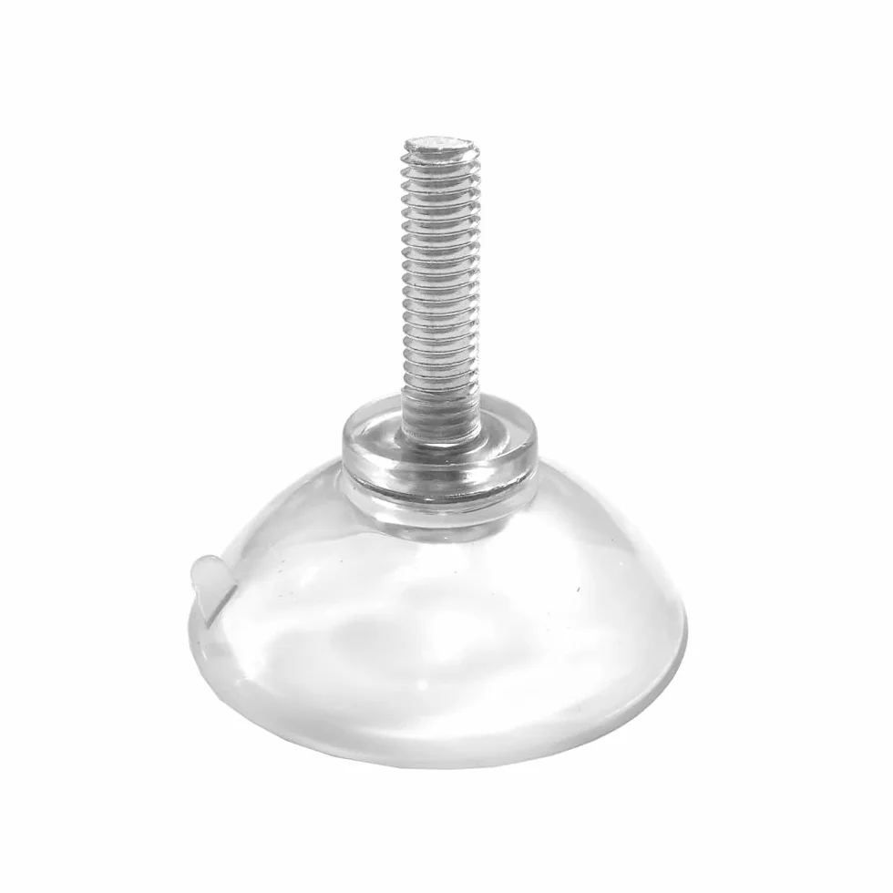 Mocne, przezroczyste tworzywo PCW M6, przedłużony gwint, długa śruba, przyssawka z nakrętką, średnica 4,4 cm, długość śruby 2,2 cm, 6 szt. (Lock NUT)