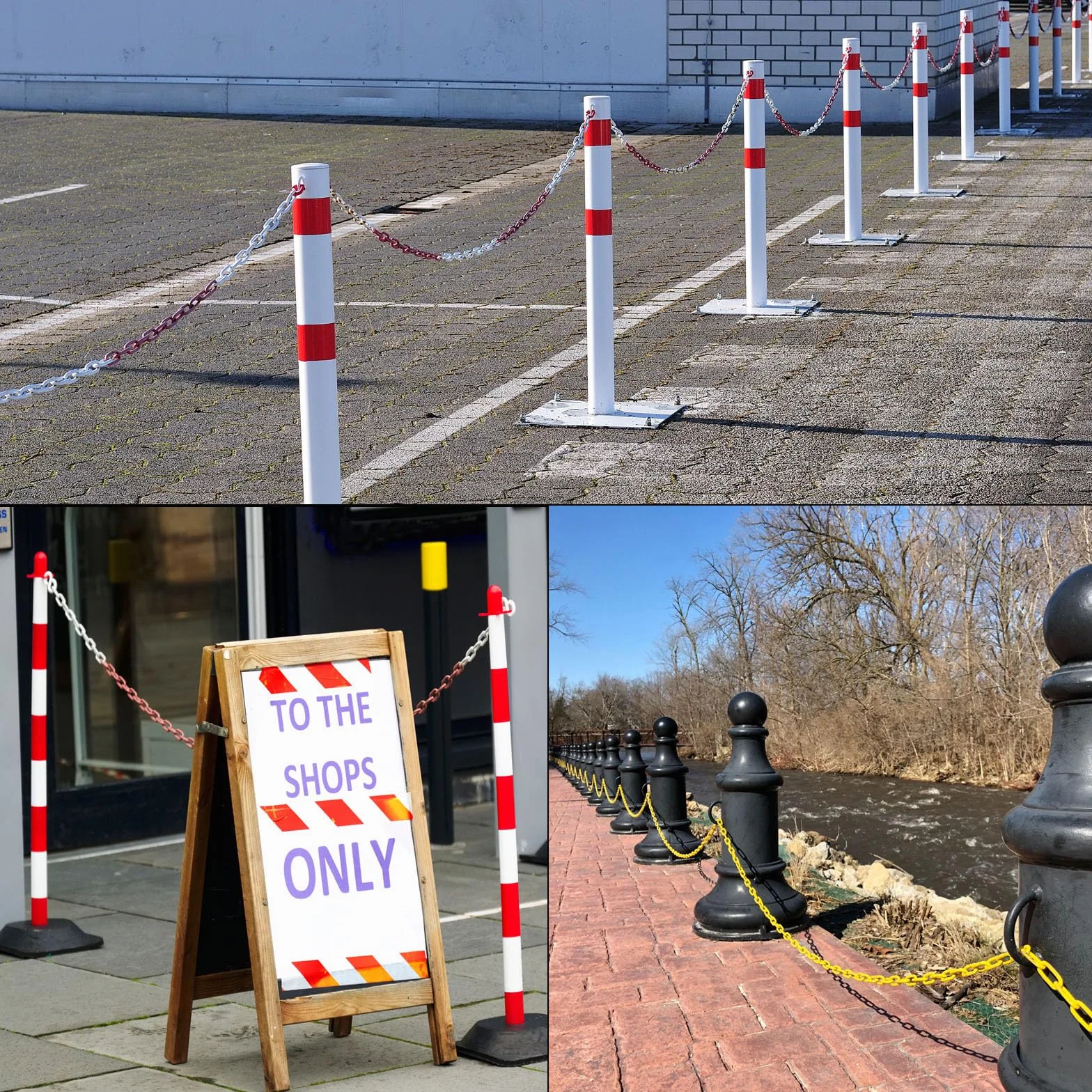 PATIKIL Plastikowy łańcuch, 600 stóp łańcuch bezpieczeństwa kontrola tłumu, 1/4" (6 mm) żółte plastikowe łańcuchy do ogonów, parkingu, ogrodzenia, bramy, koncertów i dekoracji