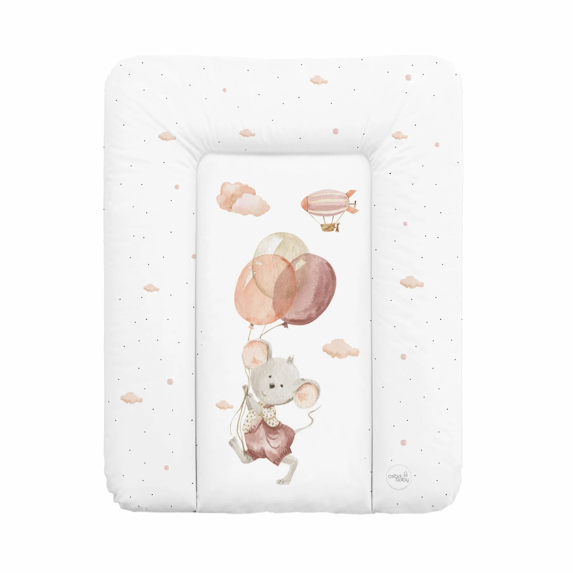 Ceba Baby® miękka przewijanka 50x70 cm - podkład do przewijania dla dziewczynek i chłopców - wodoszczelna, zmywalna - OEKO-TEX® Standard 100 - Wyprodukowano w UE - Mysz
