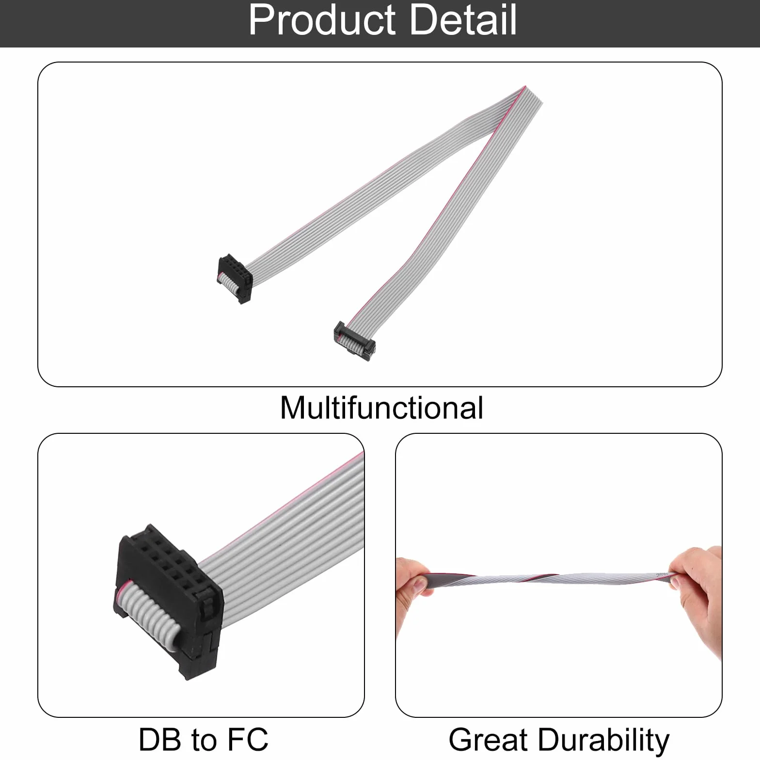 QUARKZMAN 4 szt. IDC kabel płaski, 2 mm Pitch 10 mm szerokość 30 cm długość 10 pin FC do FC wtyczka płaska kabel Jumper do PC, wyświetlaczy LED