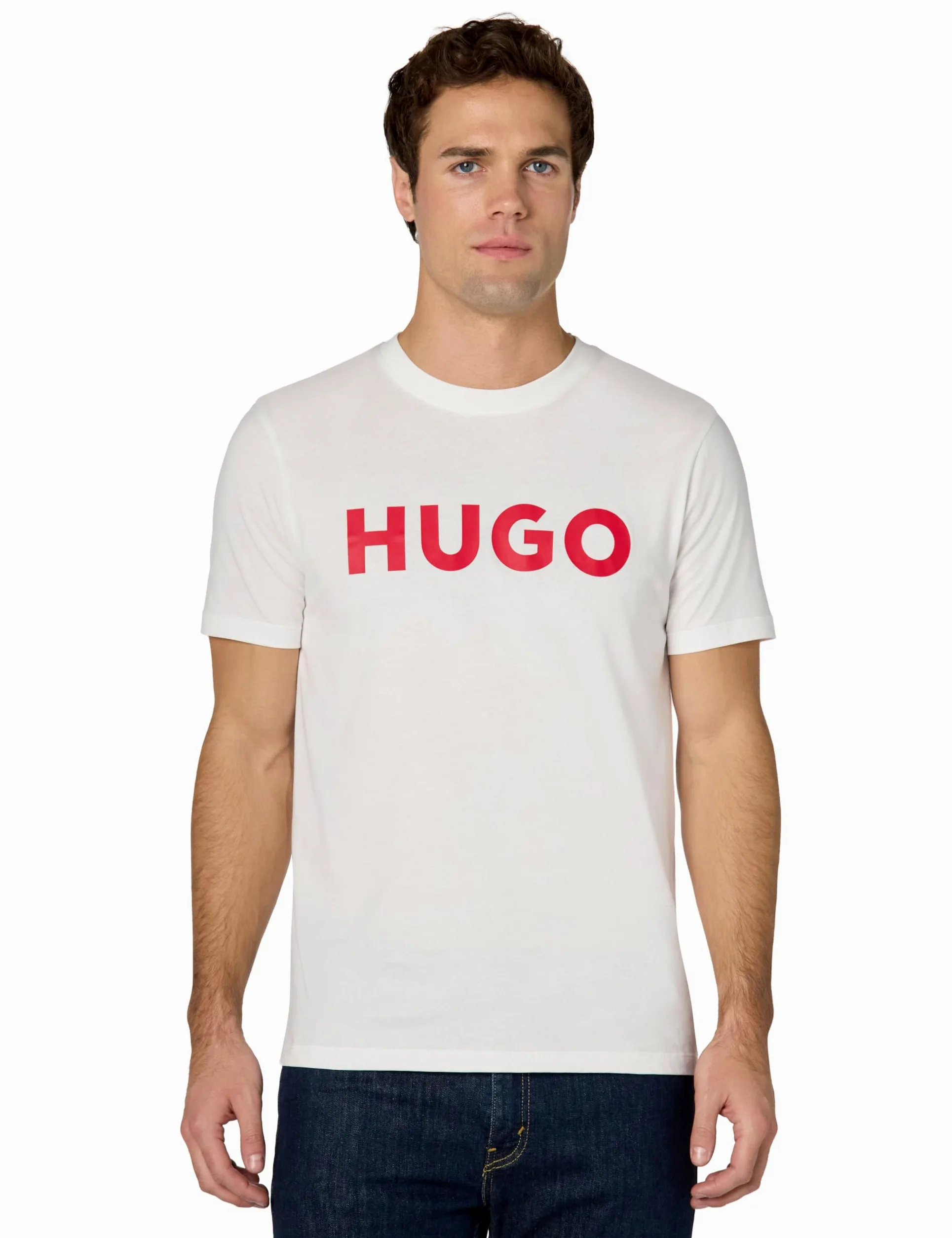 HUGO Mens Print Logo Short Sleeve T-Shirt, Ultra White, XX-Large US