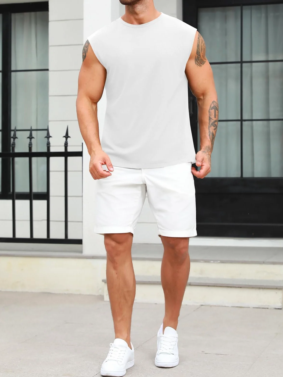 Tank Top męska koszulka bez rękawów, koszulka na ramiączkach, do treningu, sportu, fitnessu, na siłownię, koszulka na ramiączkach, koszulka dla mężczyzn