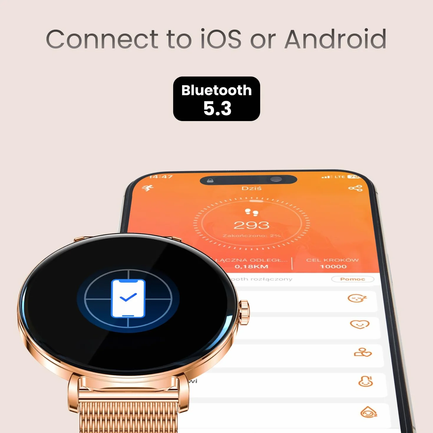 Forever Smartwatch Lucca SB-370 - Zegarek Damski z Funkcją Dzwonienia, Wodoodporny, Sportowy, Kobiecy Dodatek, Dwa Paski, Modny Wzór Panterka, Rosegold, Zegarek na Ręke