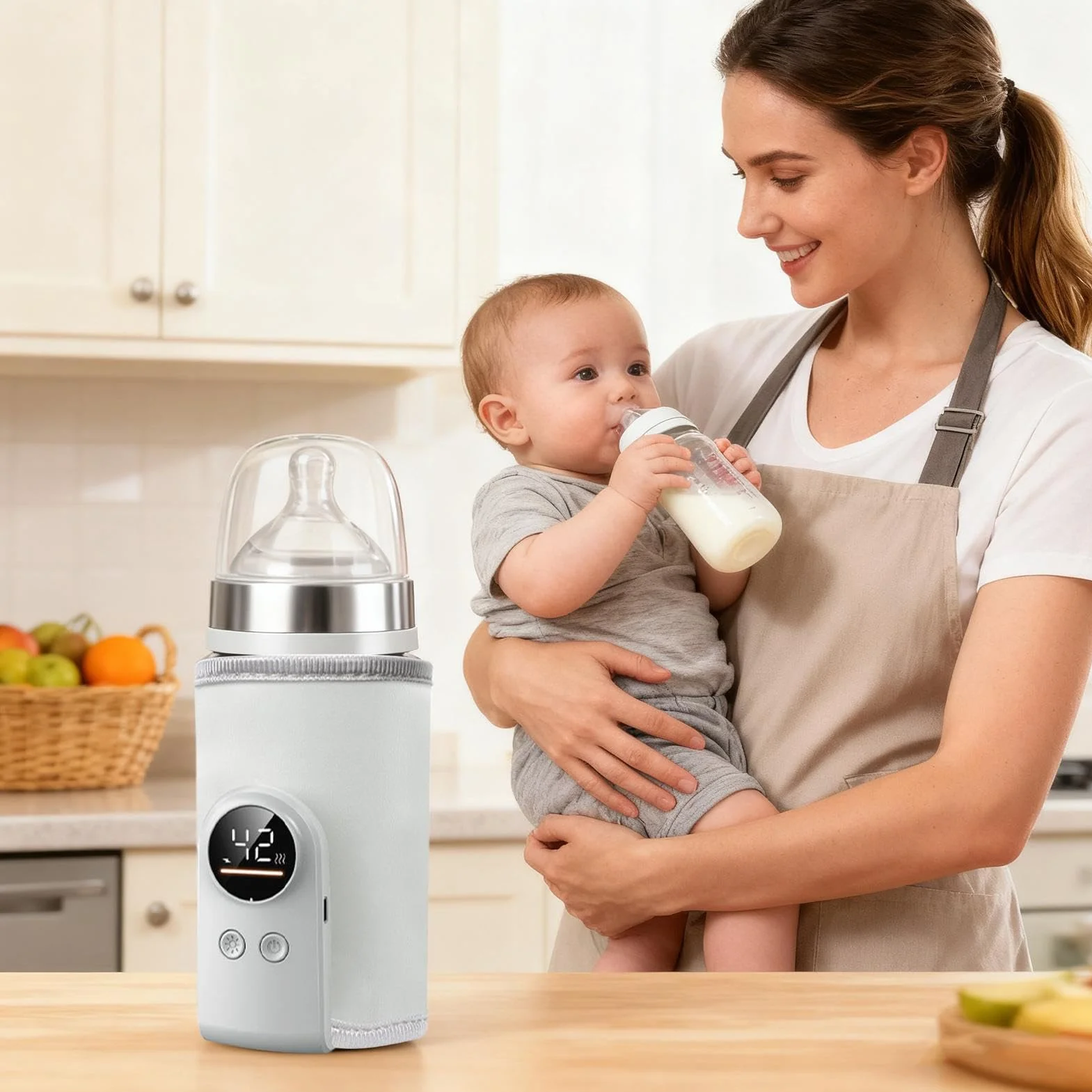 Bottle Warmer - USB Powered Milk Heating Sleeve for Infant Feeding | Portable Fabric Warmer Wrap with Adjustable Temperature Support, Travel Bottle Heater for Car Camping Nursery Home Use