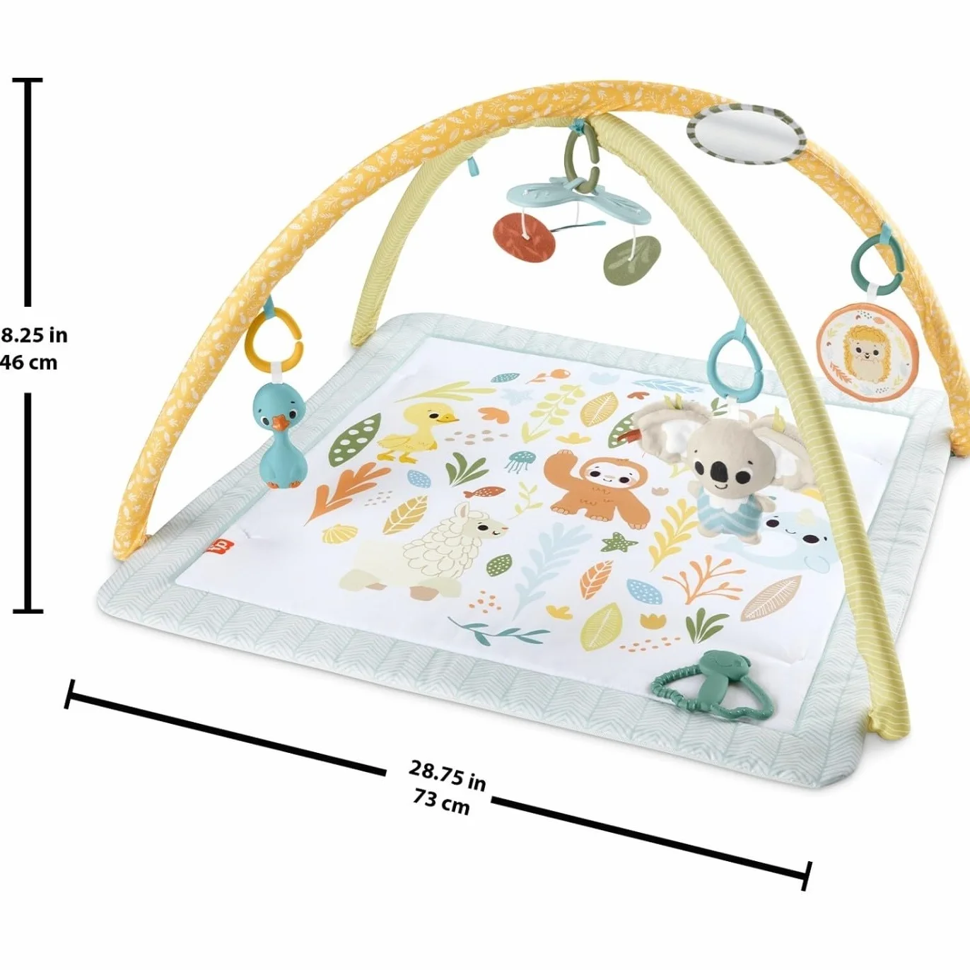 Fisher-Price Mata sensoryczna premium dla niemowląt z 6 przenośnymi zabawkami sensorycznymi, HRB15