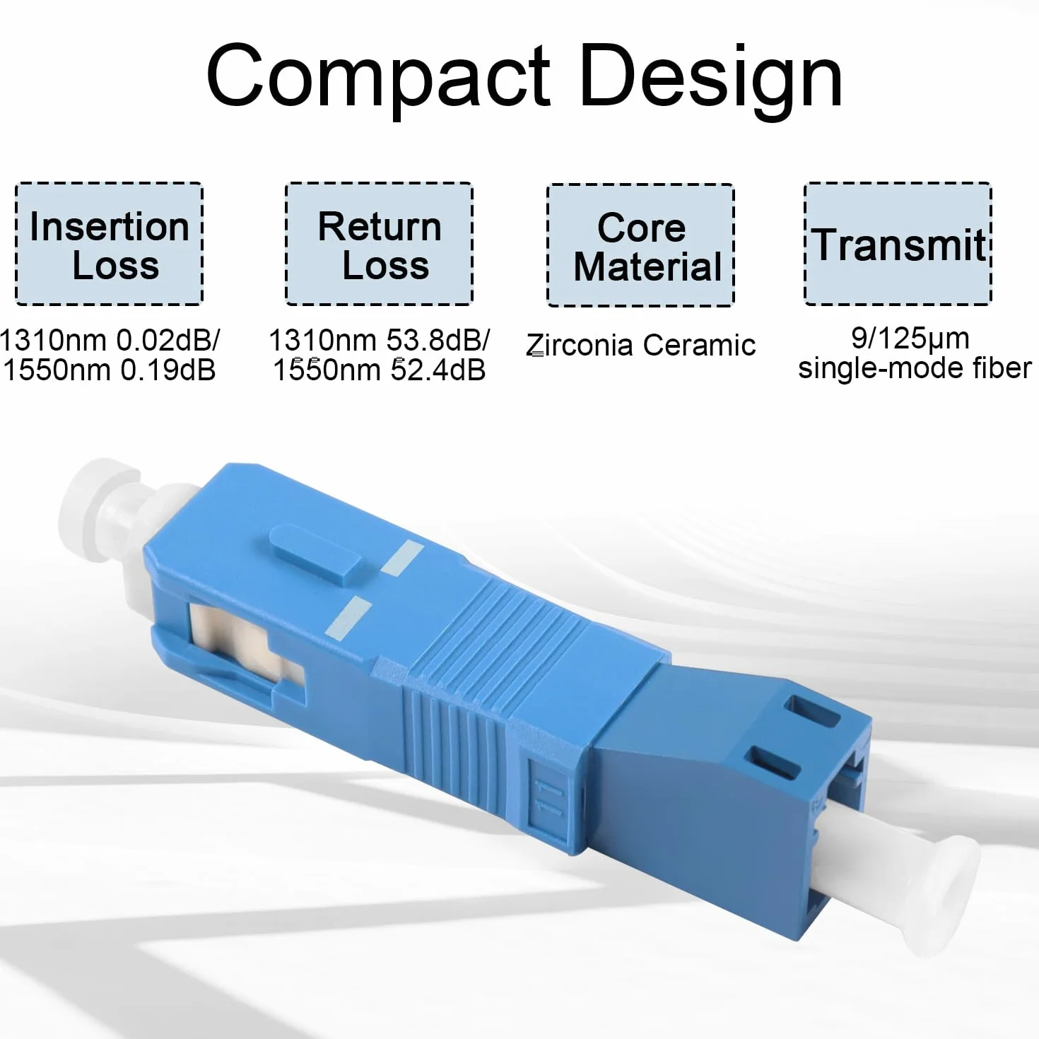 QIANRENON SC męski na LC żeński jednomodowy adapter SM 9/125μm SC/UPC na LC/UPC hybrydowy konwerter simplex, do światłowodowych sieci/paneli krosowych, optycznego miernika, czerwonego pióra