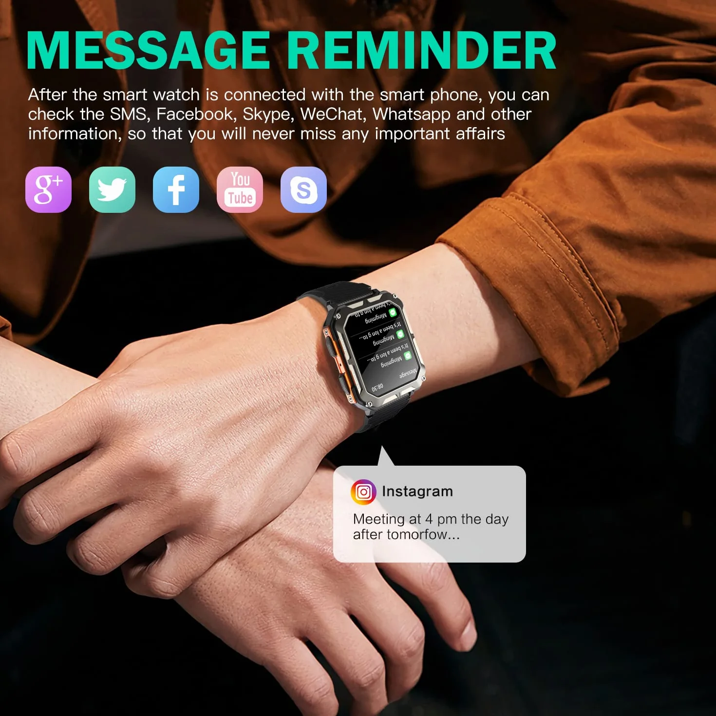 smartwatch męski z asystentem głosowym Bluetooth 1,81 cala IP68 dla Android iOS