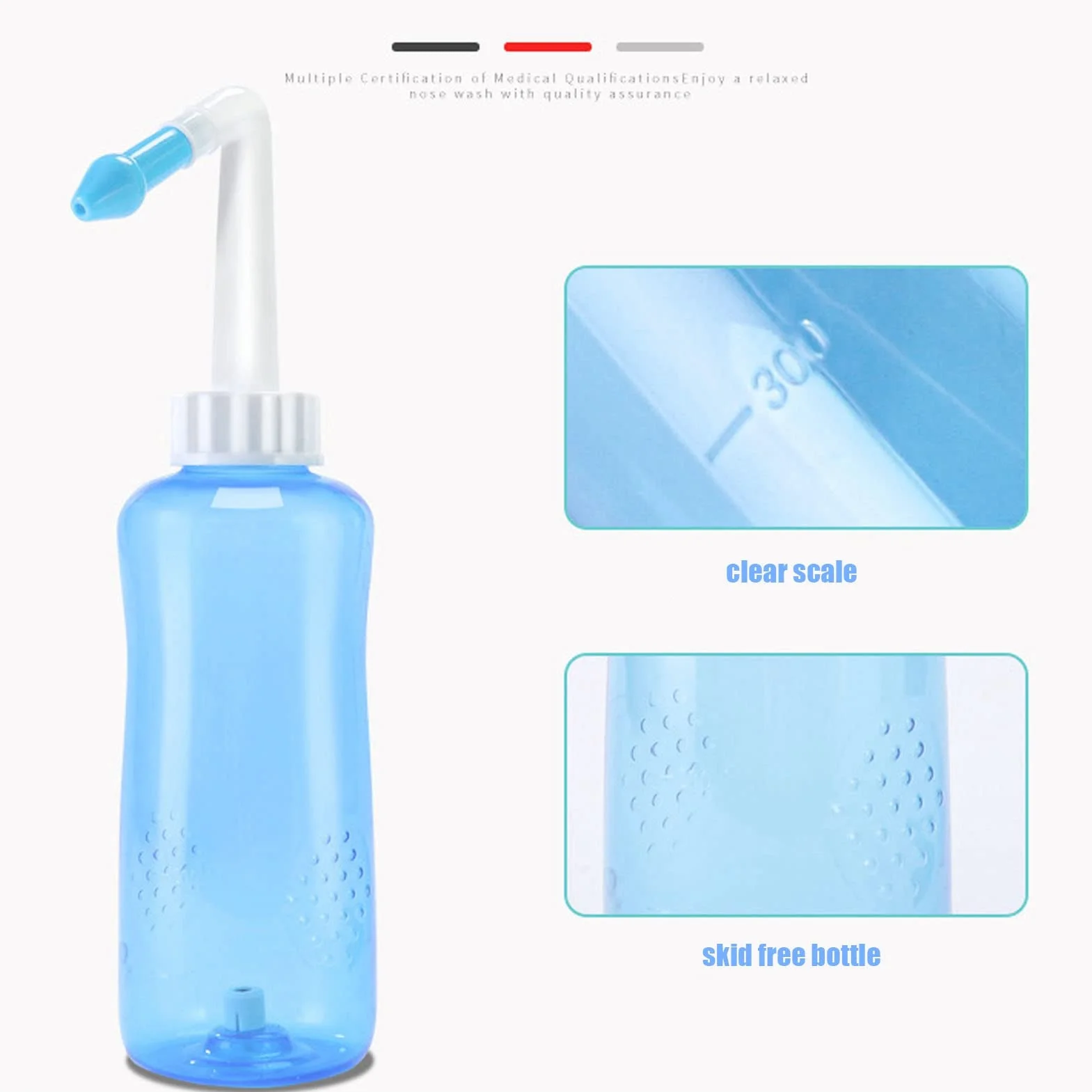 500ml Irygator do Nosa Irygator do Nosa, Czyścik do Nosa Gładkie Oddychanie z 2 szt. Dysze Czyścik do Nosa dla Dorosłych Dzieci