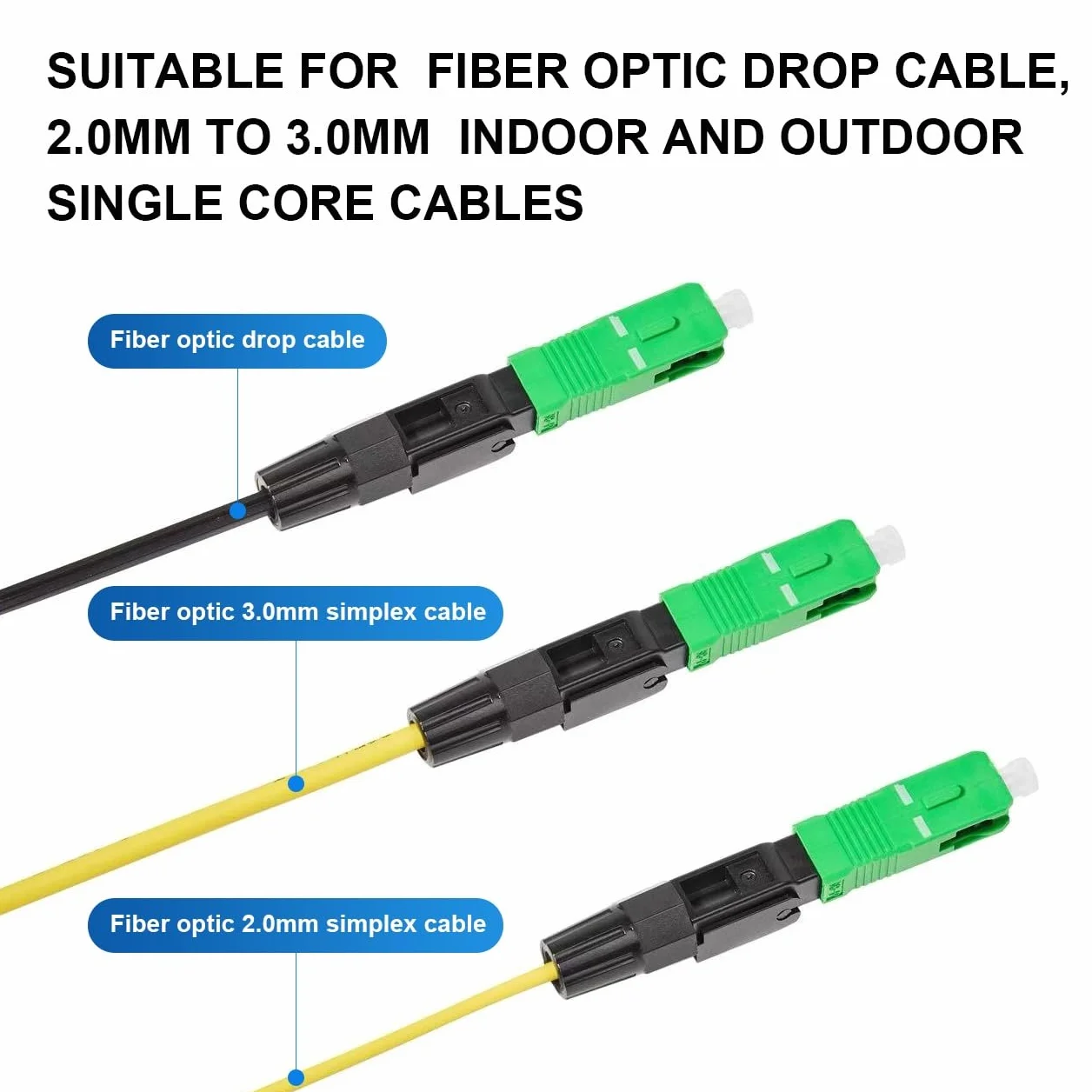 10 szt. Szybkie złącze do światłowodu SC APC Fiber Optic Fast Connector Quick Connector szybkie złącze montażowe