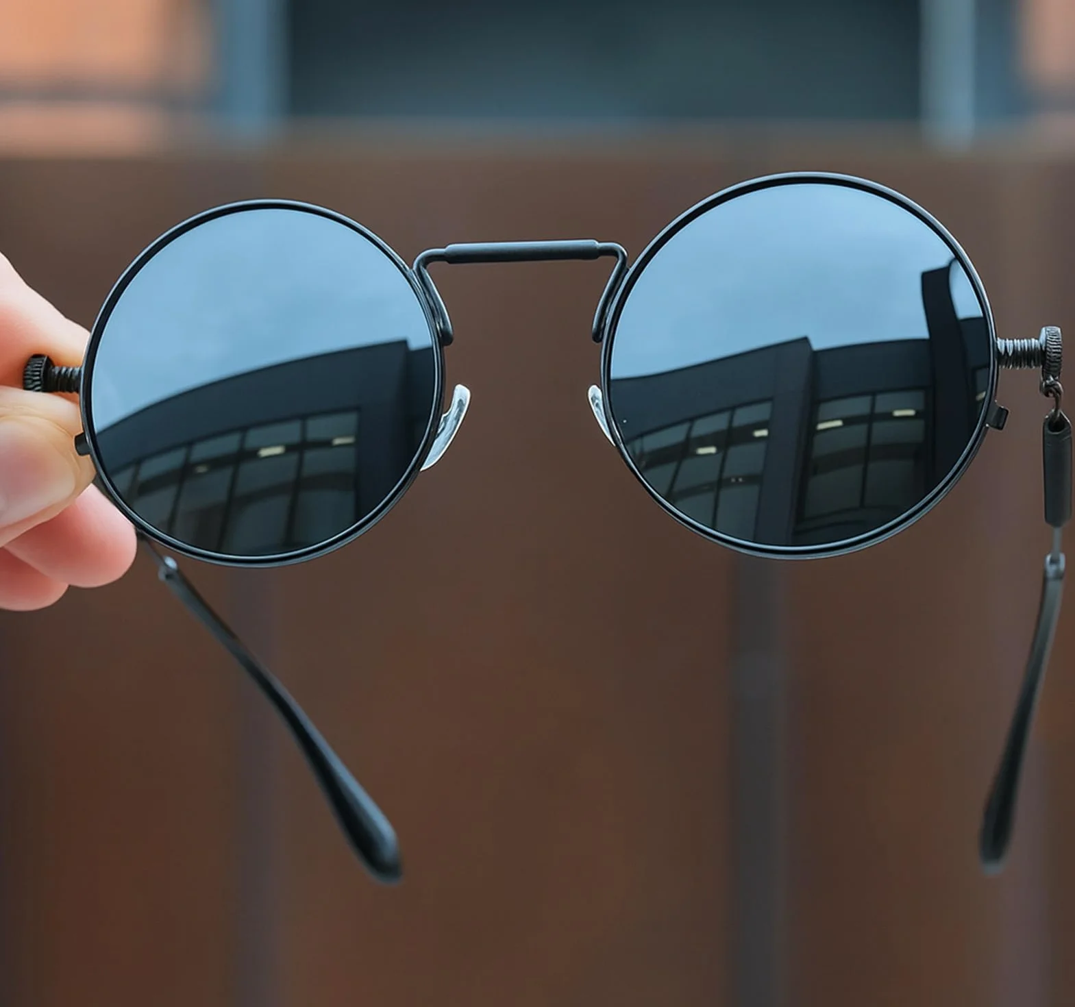 KINGSEVEN Okulary przeciwsłoneczne Lenon Steampunk Okrągłe