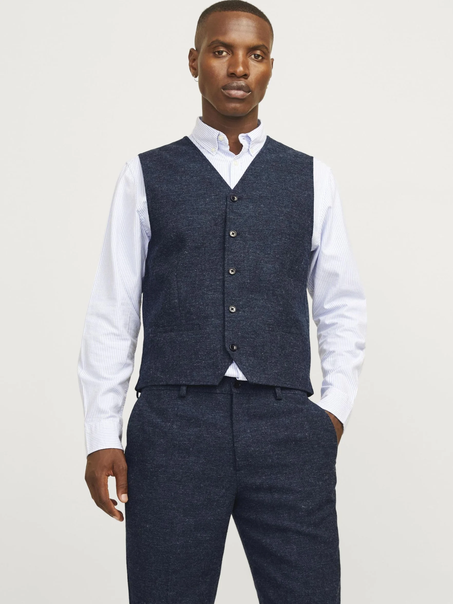 Jack & Jones Jprwinter Twill Waistcoat, granatowy/dopasowanie: slim fit, 52
