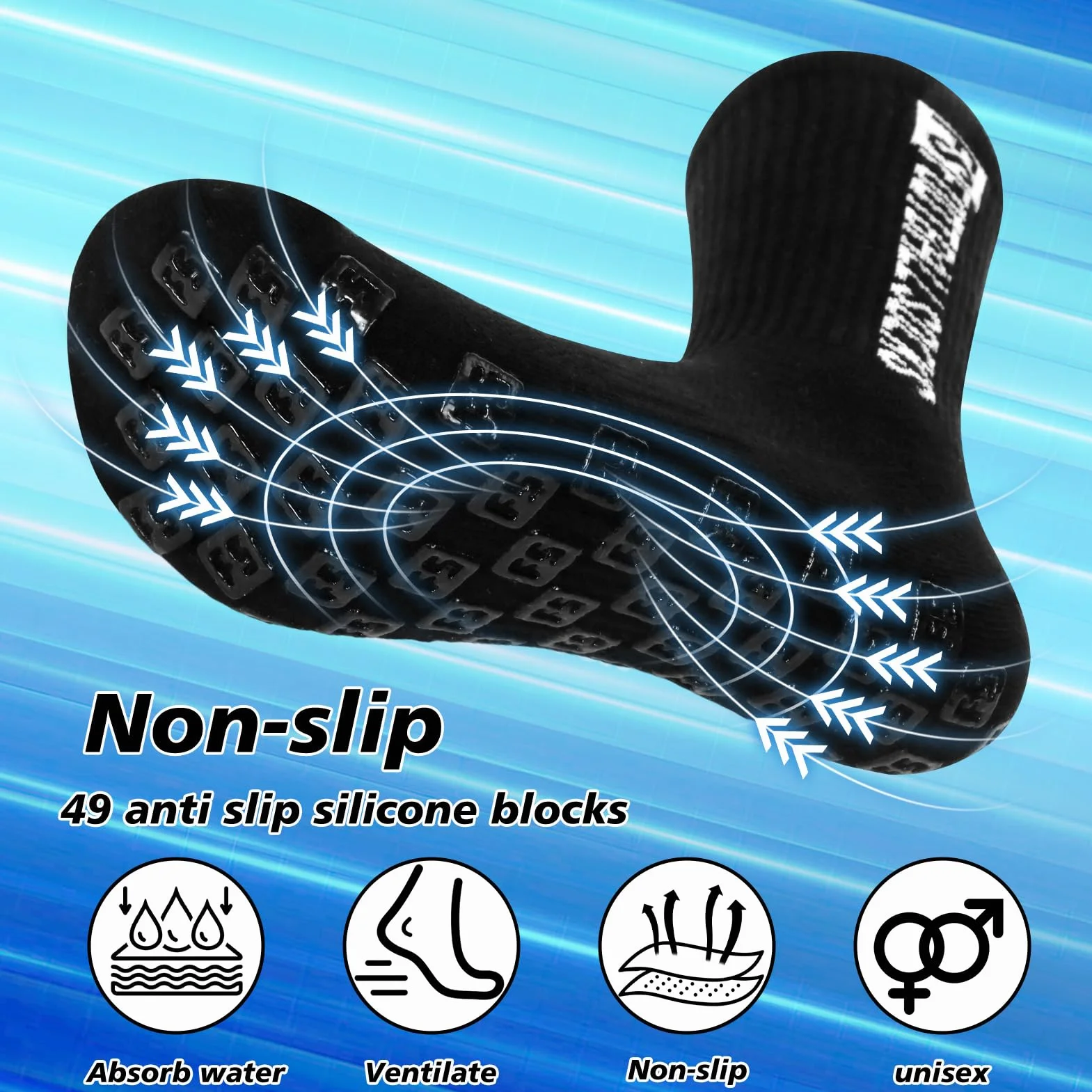 Fußball Socken für Kinder Sportsocken Anti Rutsch Grip Socken Fussball 31-39 Rutschfeste Fußballsocken Fußball Zubehör Football Socks für Fussball Basketball Laufen