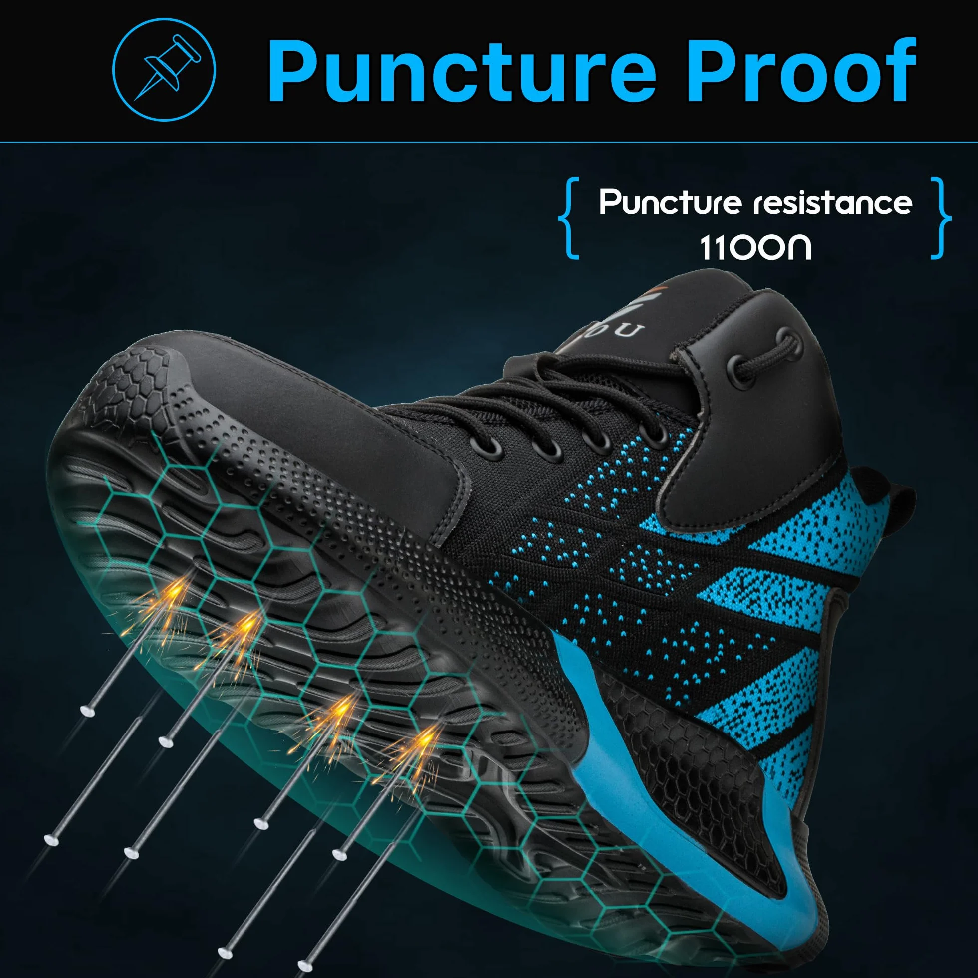 Buty ochronne stalowe palce oddychające dla mężczyzn