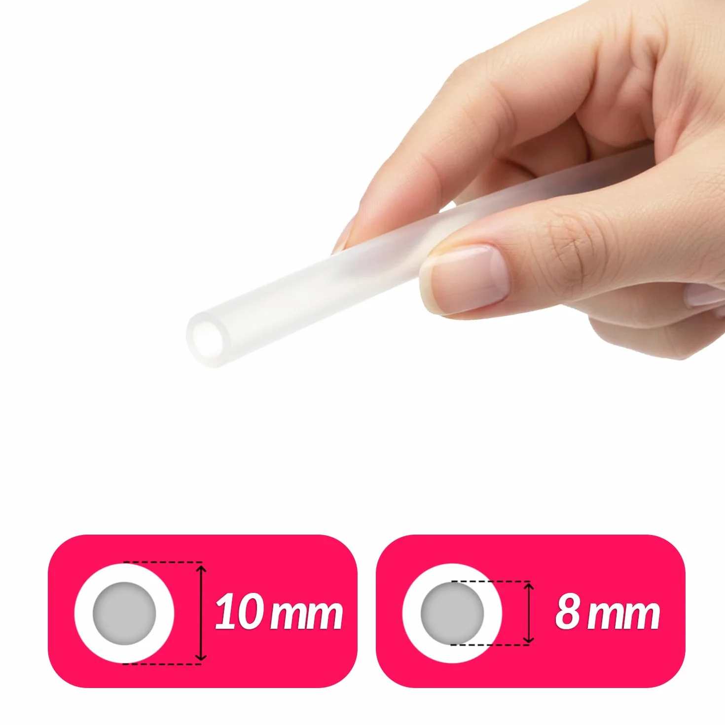 Wąż silikonowy do wyciągu z wina i likierów – nadaje się do kontaktu z żywnością, sprzedawany na metry (8/10 mm)