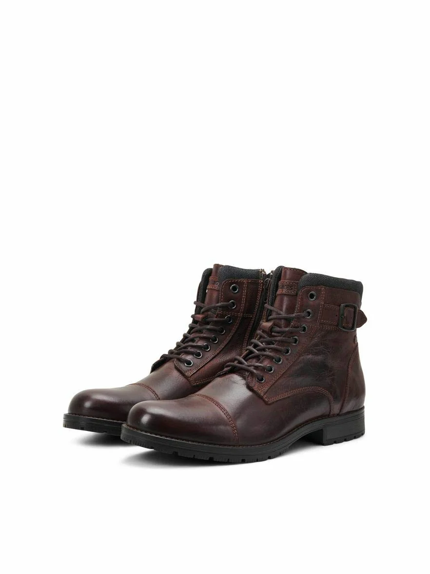 JACK & JONES JFWALBANY LEATHER ANTHRACITE STS - Chukka Boots Mężczyźni