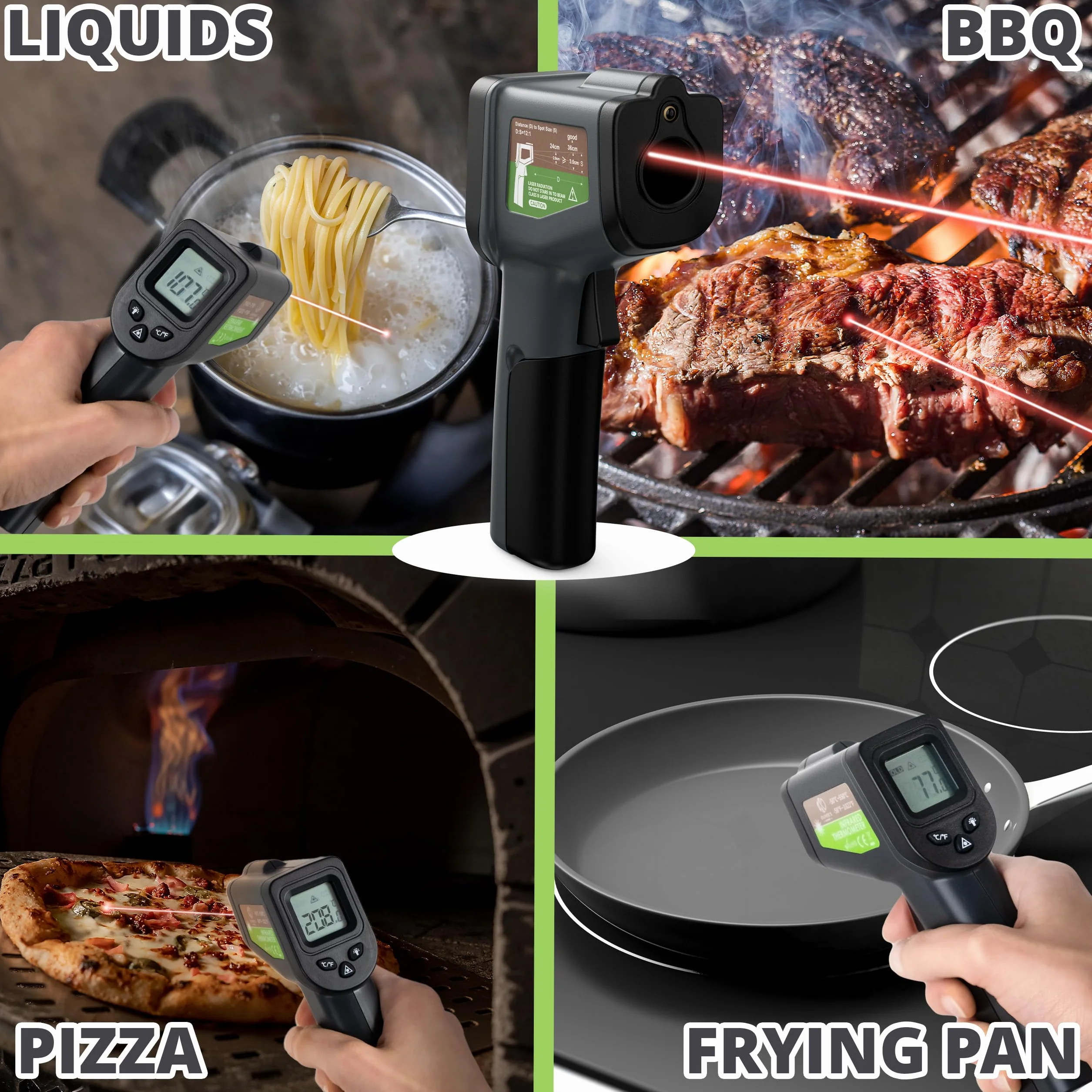 Oliver's Kitchen ® Infrared Thermometer - User-Friendly - Measure Temperature with Precision - Perfect for Pizza Ovens - Ergonomic Grip - Batteries Included
