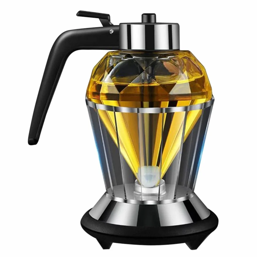 Dozownik Miodu Bez Kroplówki, Dozownik Syropu 200 Ml, Dozownik Syropu Bez Kroplówki ze Stojakiem, Butelka z Dozownikiem Oliwy z Oliwek do Kuchni, (Diamentowy pojemnik na olej o