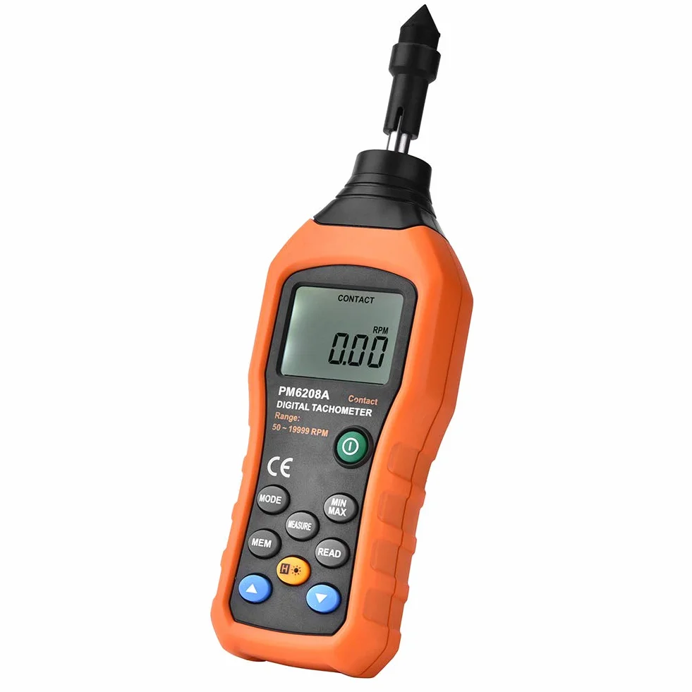 Obrotomierz cyfrowy, PEAKMETER PM6208A Typ styku Obrotomierz cyfrowy Silnik z podświetleniem LCD Dokładność Wskaźnik prędkości Tester ręczny