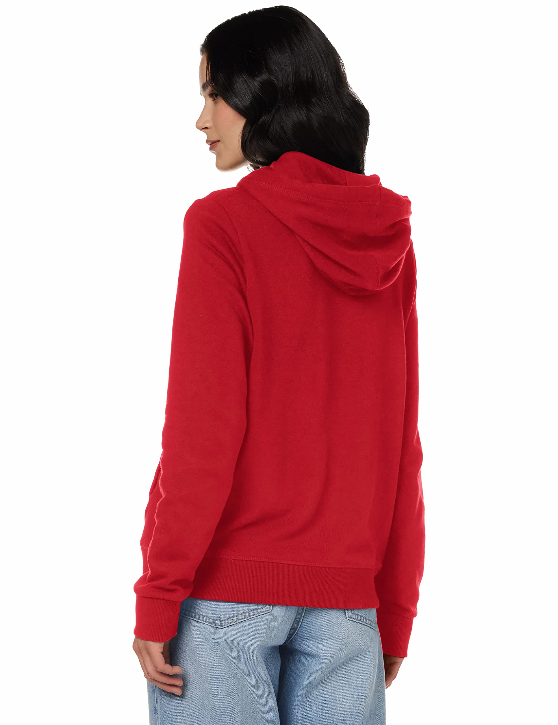 Tommy Hilfiger Damska bluza z kapturem z kontrastowym zamkiem, Szkarłatowy, XL