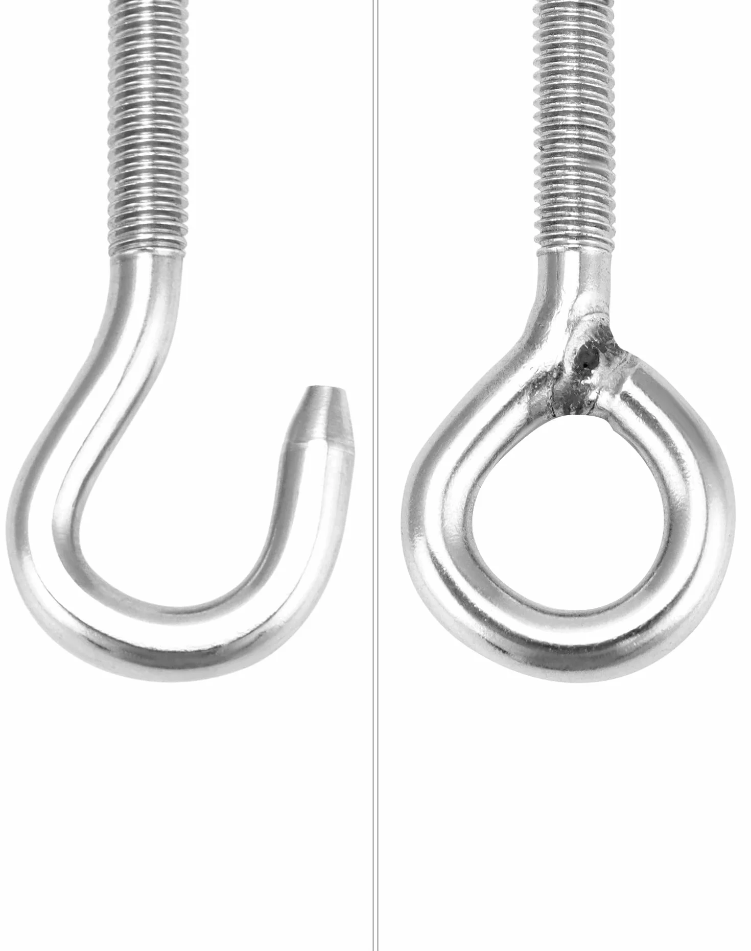 QWORK® 5 szt. Śruba rzymska M5 304 Stal nierdzewna, Regulowany hak i napinacz drutu oczkowego, Hak napinający