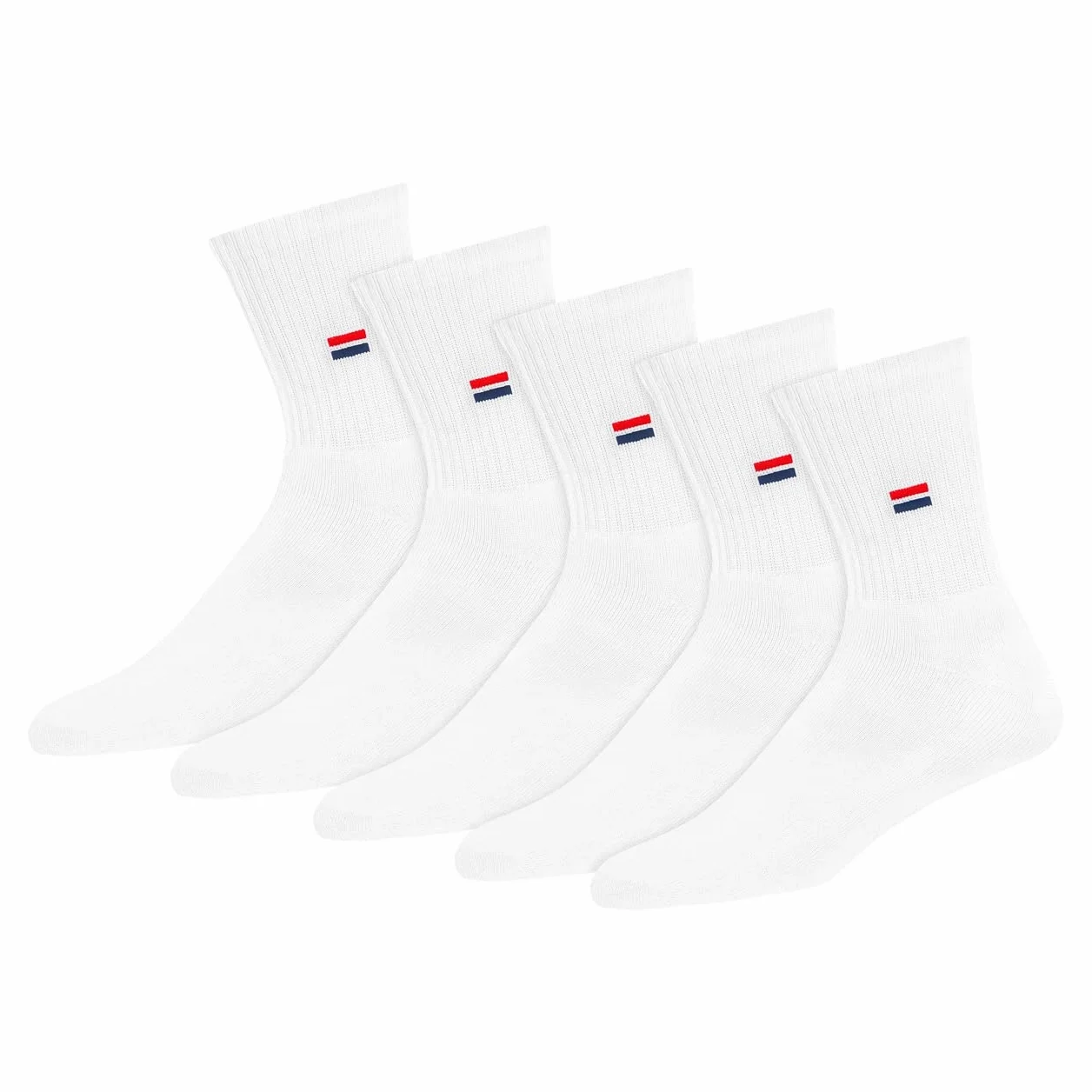 NAVYSPORT Skarpety sportowe unisex Crew Zestaw 5 bawełnianych skarpet dla kobiet i mężczyzn. (Opakowanie 5 par)