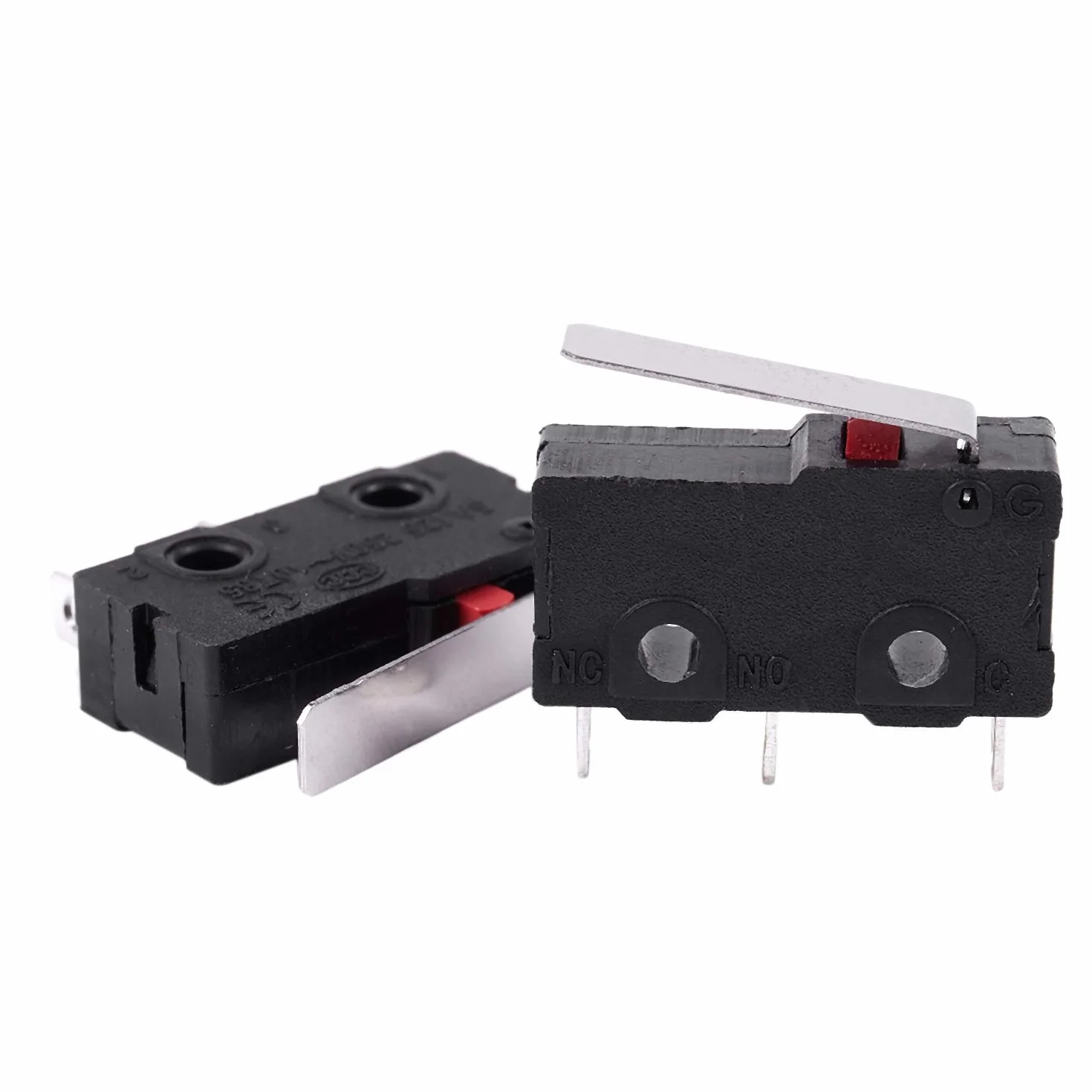 20 sztuk AC 125 V 250 V 5 A SPDT 3-pinowy wyłącznik krańcowy z tworzywa sztucznego czarny + srebrny