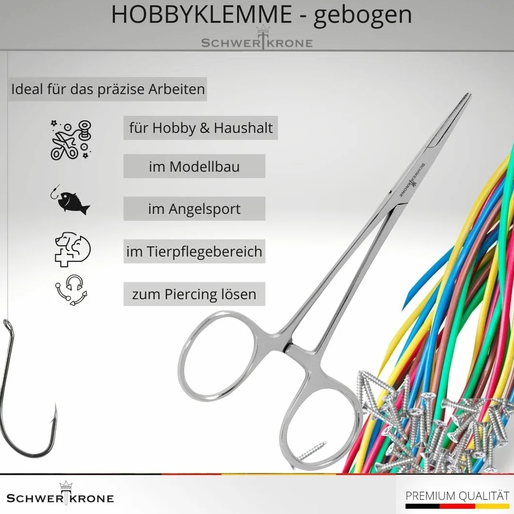 Schwertkrone Zacisk hobbystyczny do usuwania haczyków, szczypce do łowienia ryb, piercing dla zwierząt domowych, stal nierdzewna