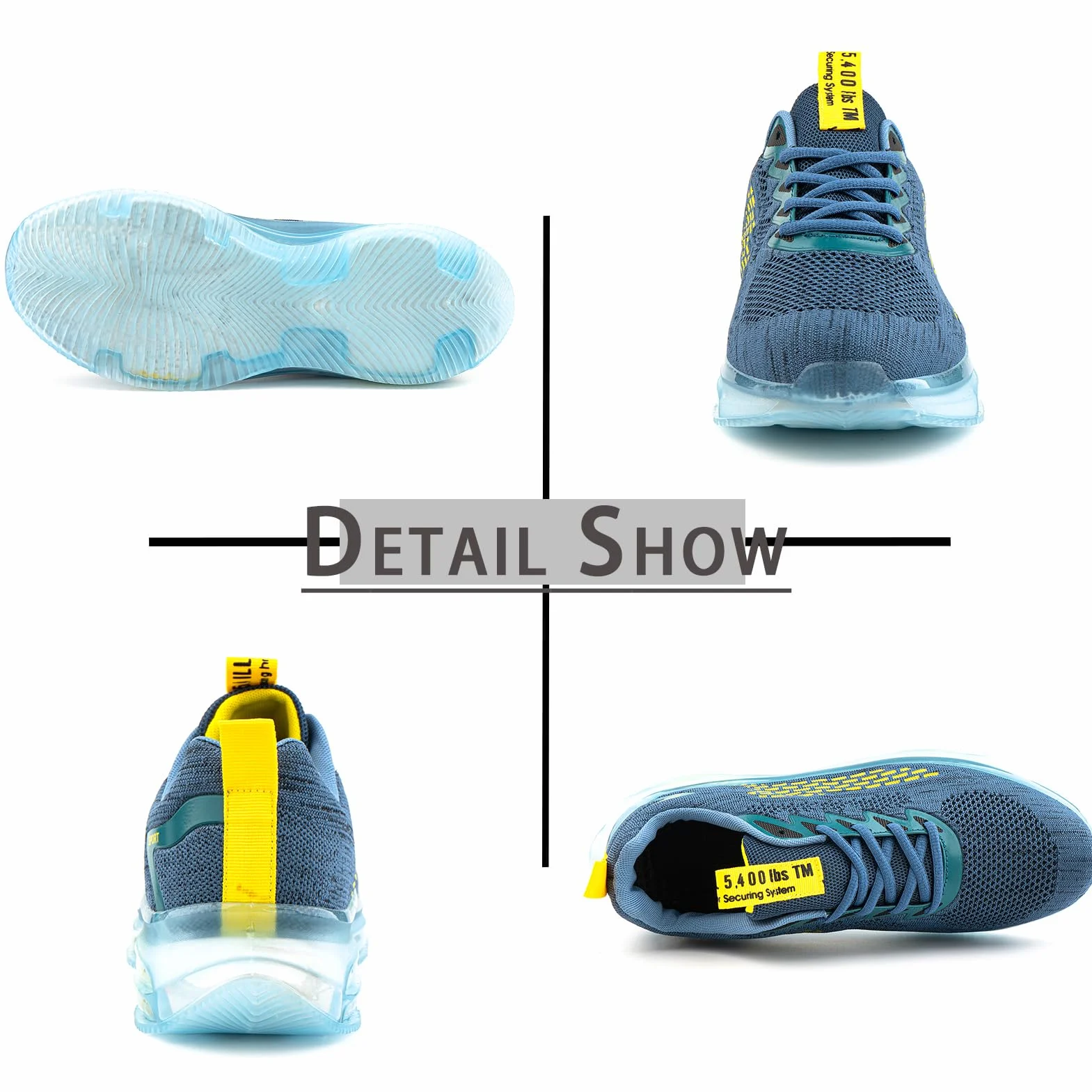 Hitmars Sneakersy męskie do biegania, buty sportowe, oddychające, lekkie buty do chodzenia, do aktywności na świeżym powietrzu, buty do biegania, sportowe, sneakersy, czarne, niebieskie, rozmiar 39-48