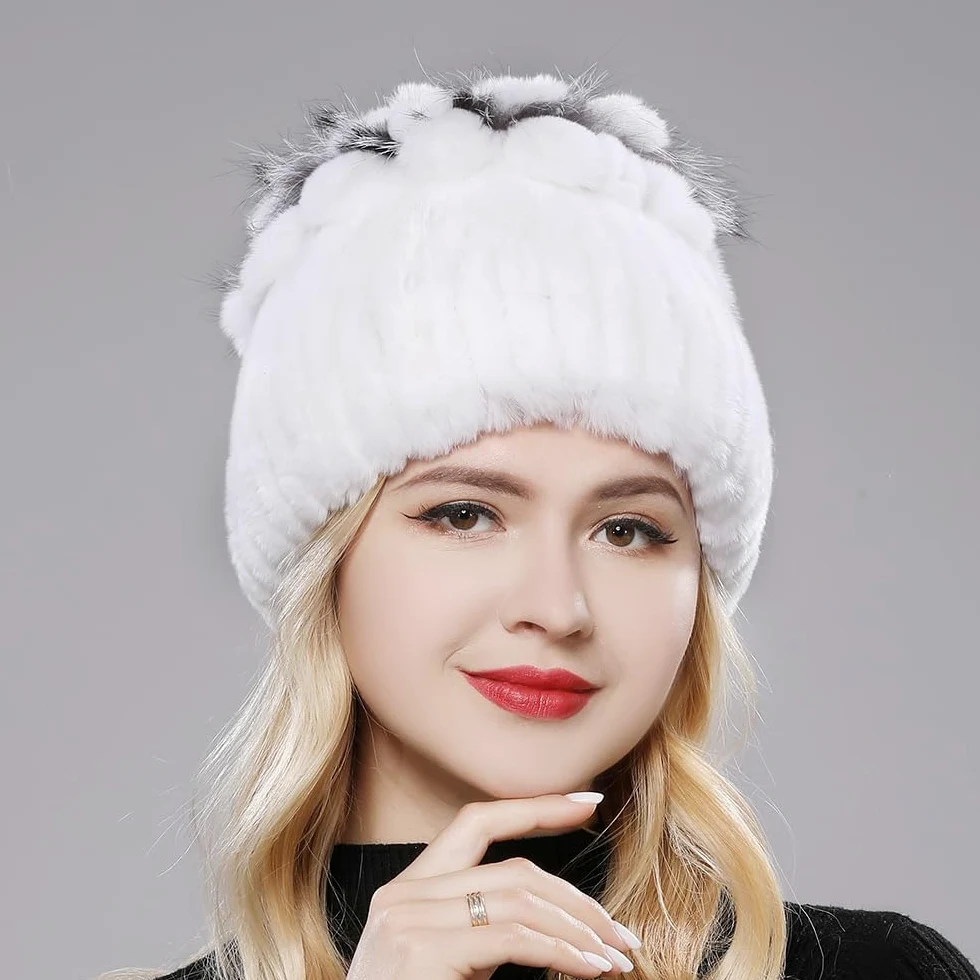 Czapka damska zimowa damska czapka damska czapka damska zimowa ciepła nakrycie głowy (czarna jeden rozmiar)