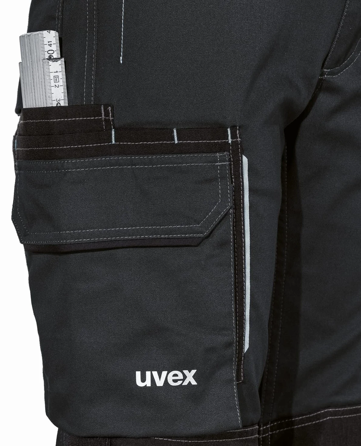 Uvex Tune-up Długie damskie spodnie robocze z kieszeniami na kolanach