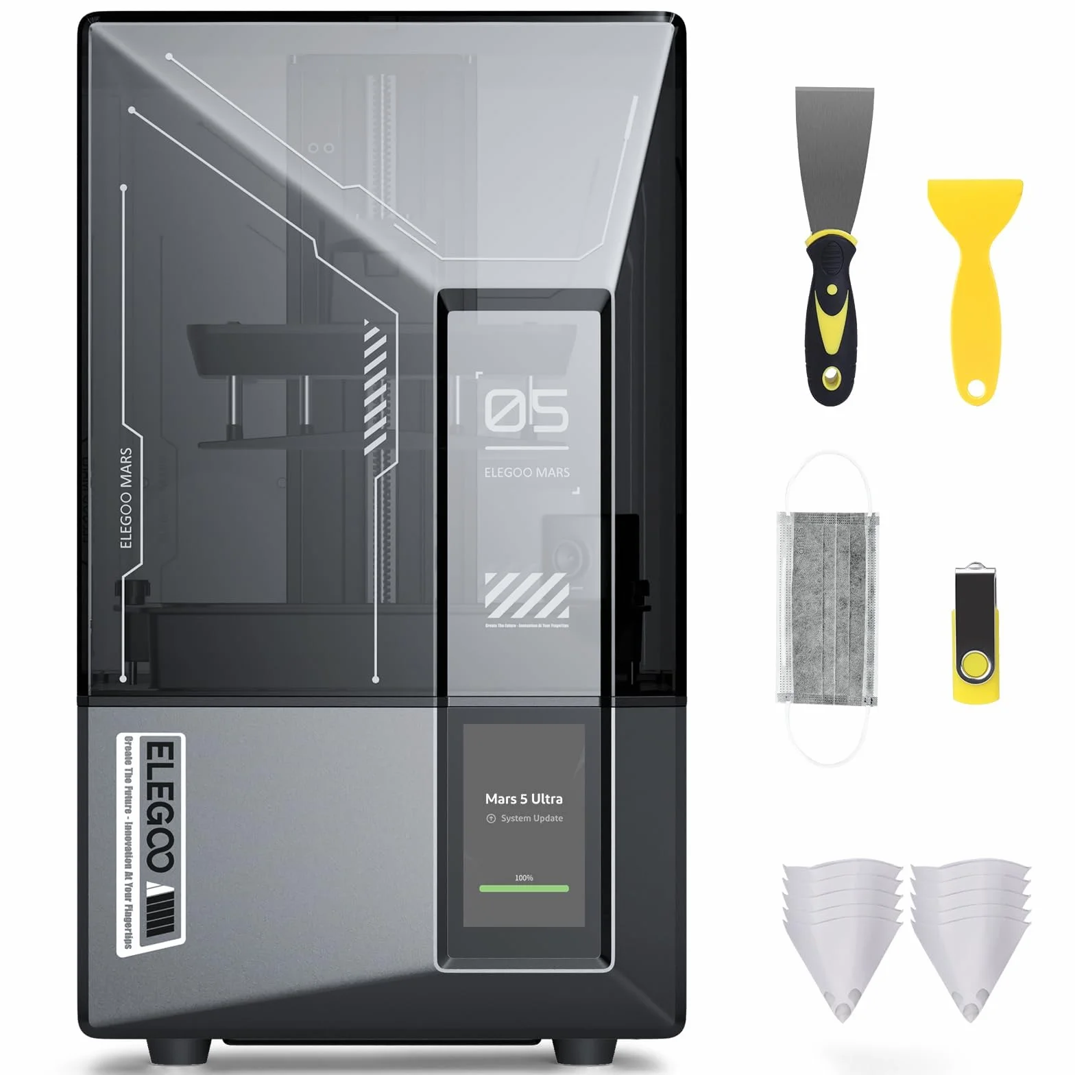 ELEGOO Mars 5 Ultra Resin drukarka 3D, 9K 7-calowy mono LCD, szybki druk 150 mm/h, inteligentna kamera AI, transfer WiFi, automatyczne poziomowanie, rozmiar druku 153,36 x 77,76 x 165 mm³