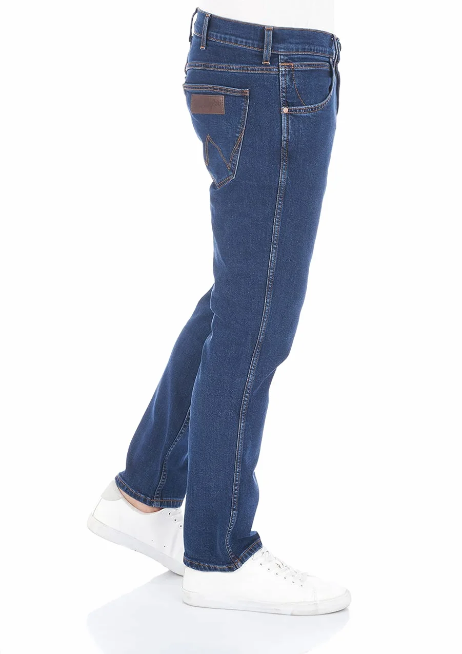 Wrangler męskie dżinsy Regular Fit Greensboro spodnie Straight Jeans Stretch bawełna niebieski czarny W30 W31 W32 W33 W34 W35 W36 W38 W40 W42 W44
