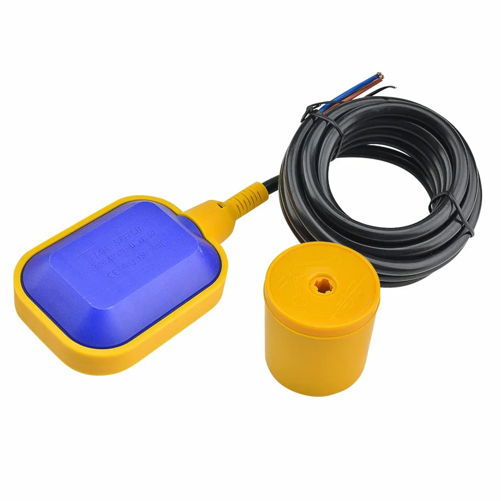 Aideepen 3 m kabel do regulatora poziomu wody, automatyczny przełącznik regulacji, prostokątny przełącznik pływakowy do zbiorników wieży wodnych, basenów, basenów fabrycznych AC 220 V-380 V