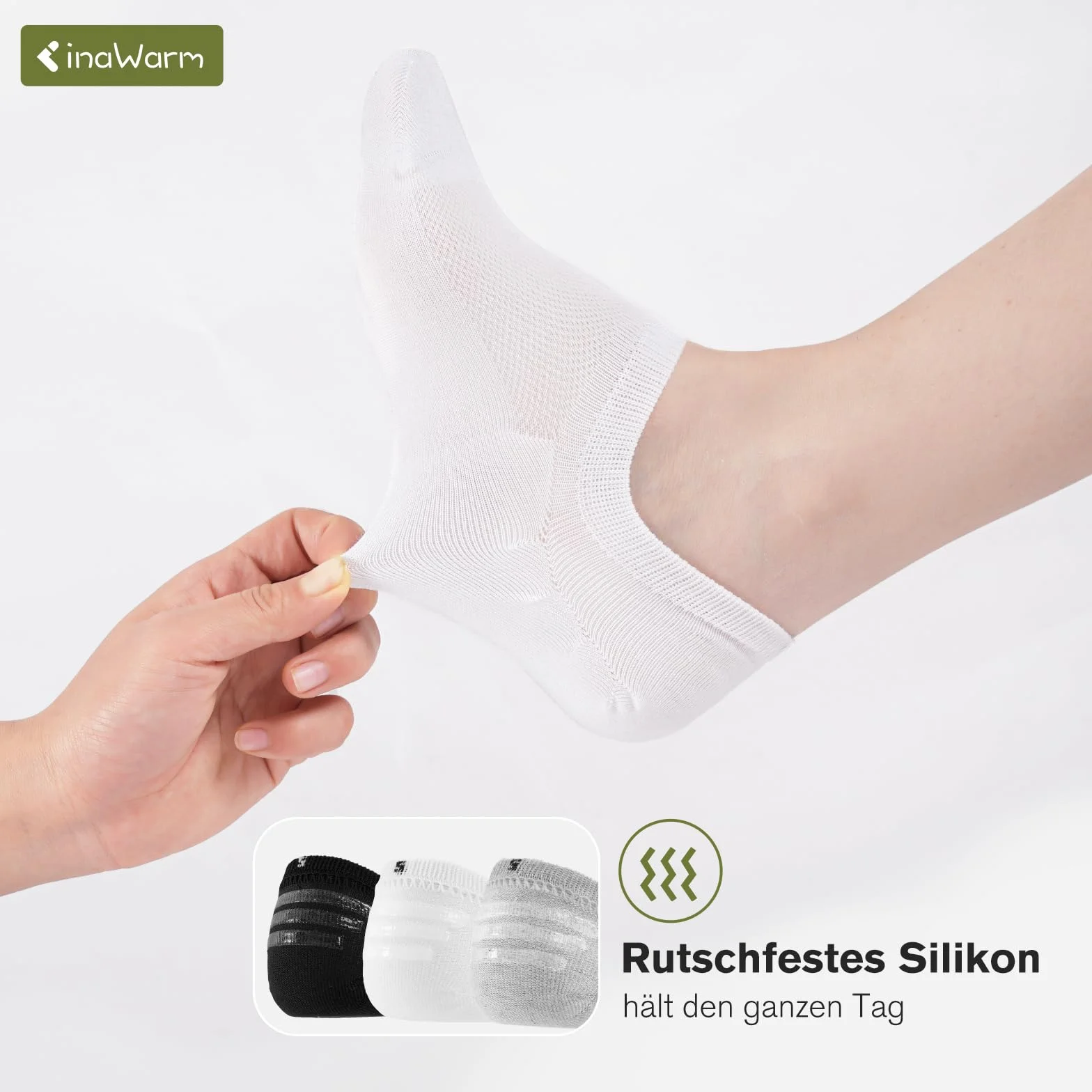 Bambusowe skarpety do sneakersów, 6/10 par, oddychające, niewidoczne skarpety do sneakersów z antypoślizgowym silikonem