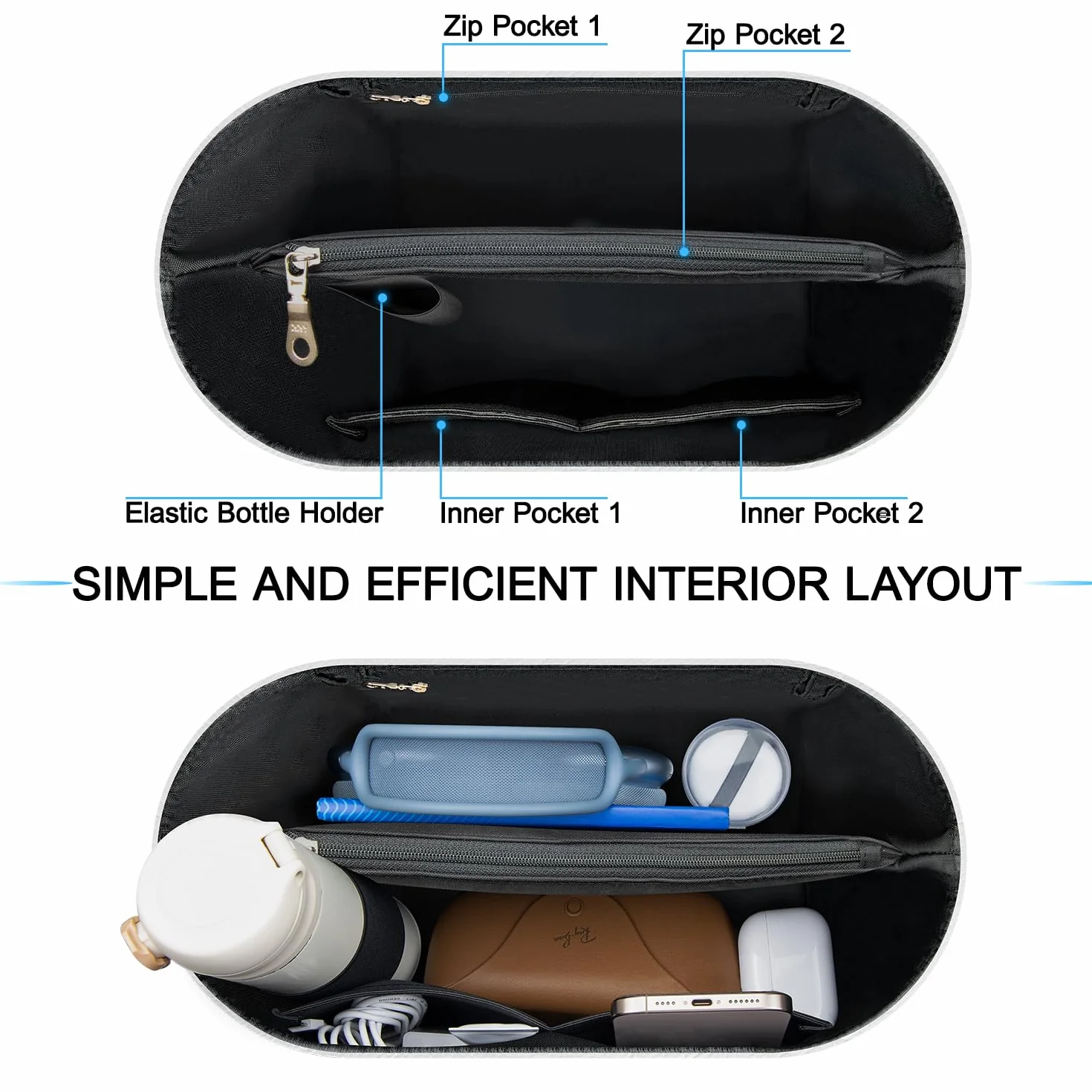 Organizer do Longchamp Bag Insert do Long Champ Le Pliage(Rozmiar: L; Kolor: Biały)