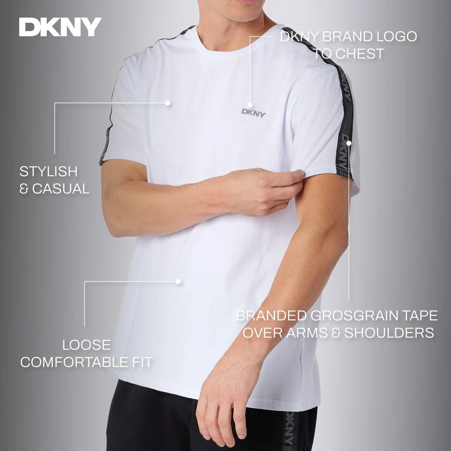 DKNY Koszula męska, biała, mała