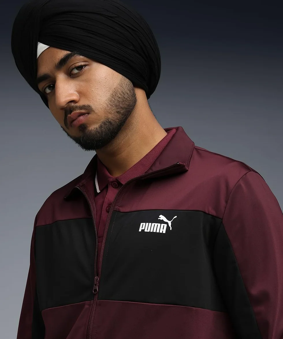 PUMA Męski dres Acetata Poly Colourblock Bordeaux Kod 687304-96