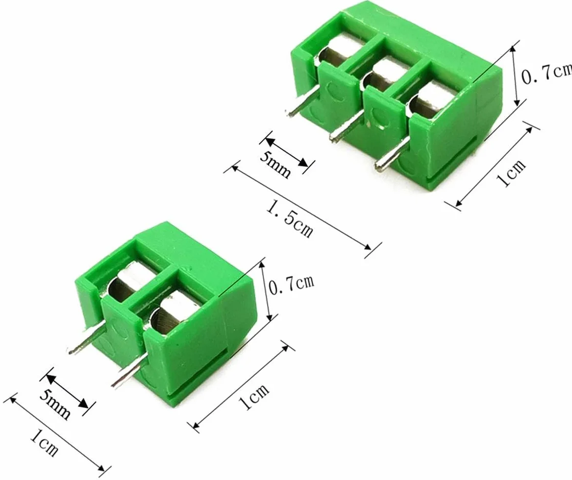 RUNCCI-YUN 80 Stücke 5mm 2 Pin / 3 Pin PCB Mount Screw Terminal Block Schraubklemme Steckverbinder Blau (2 Pin-60, 3 Pin-40)