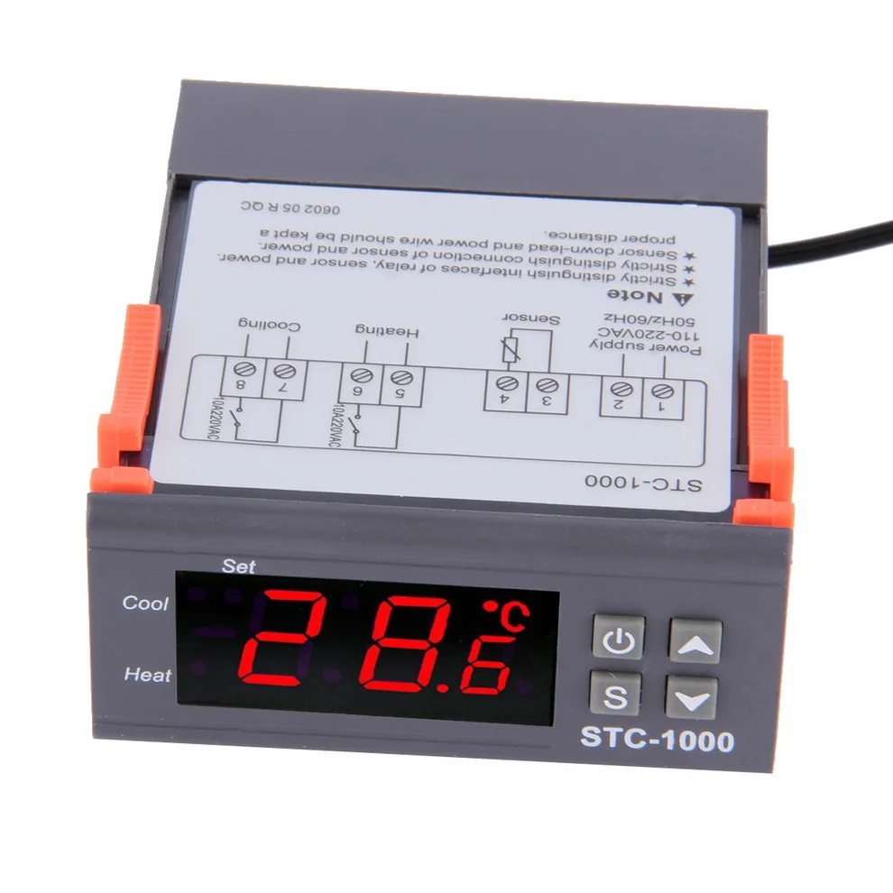 DollaTek Digital STC-1000 220V Termostat regulatora temperatury uniwersalny z czujnikiem