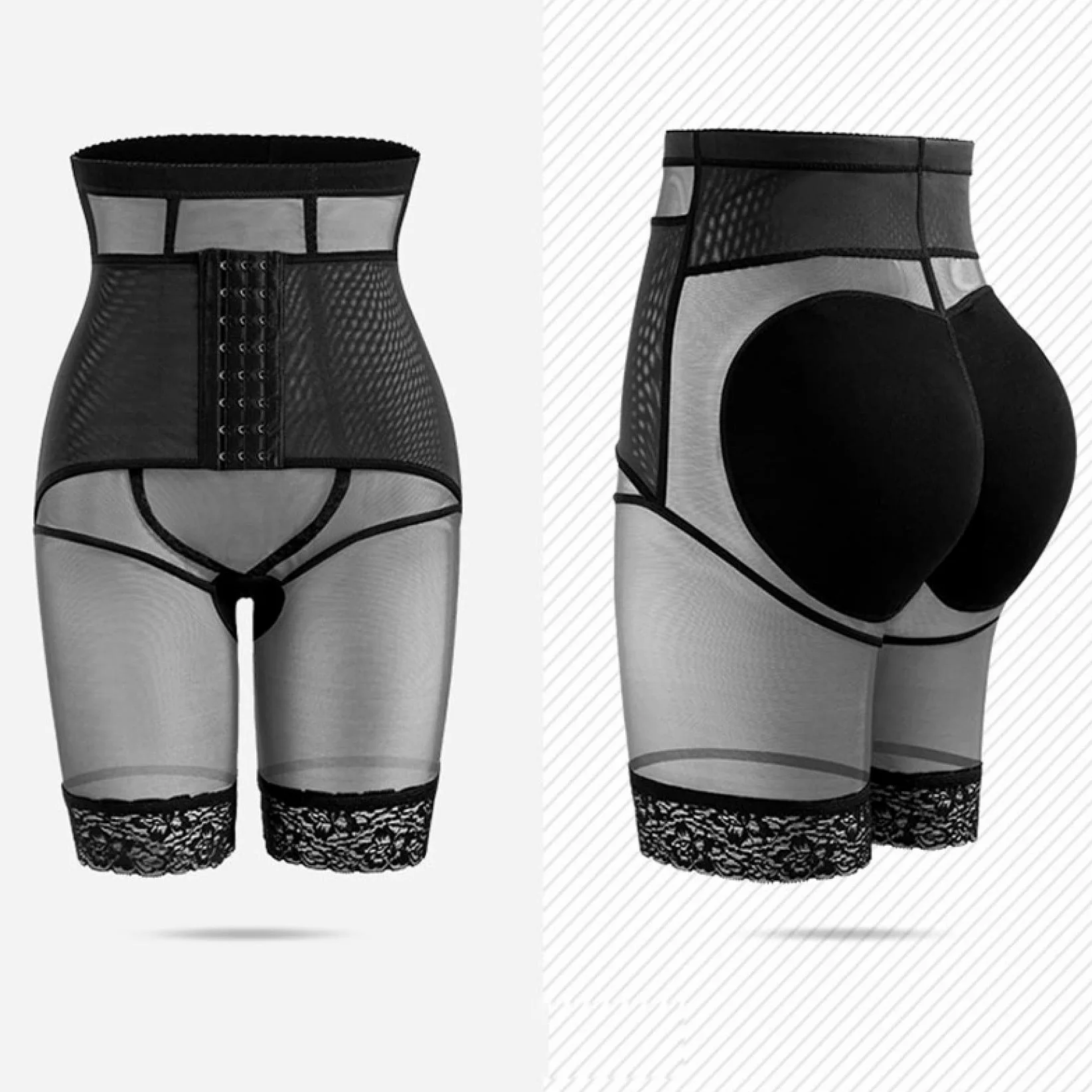 TTDGYYXW damskie majtki podnoszą pośladki bielizna modelująca biodra wzmacniają wyściełane majtki booty wysokie udo szczuplejsze
