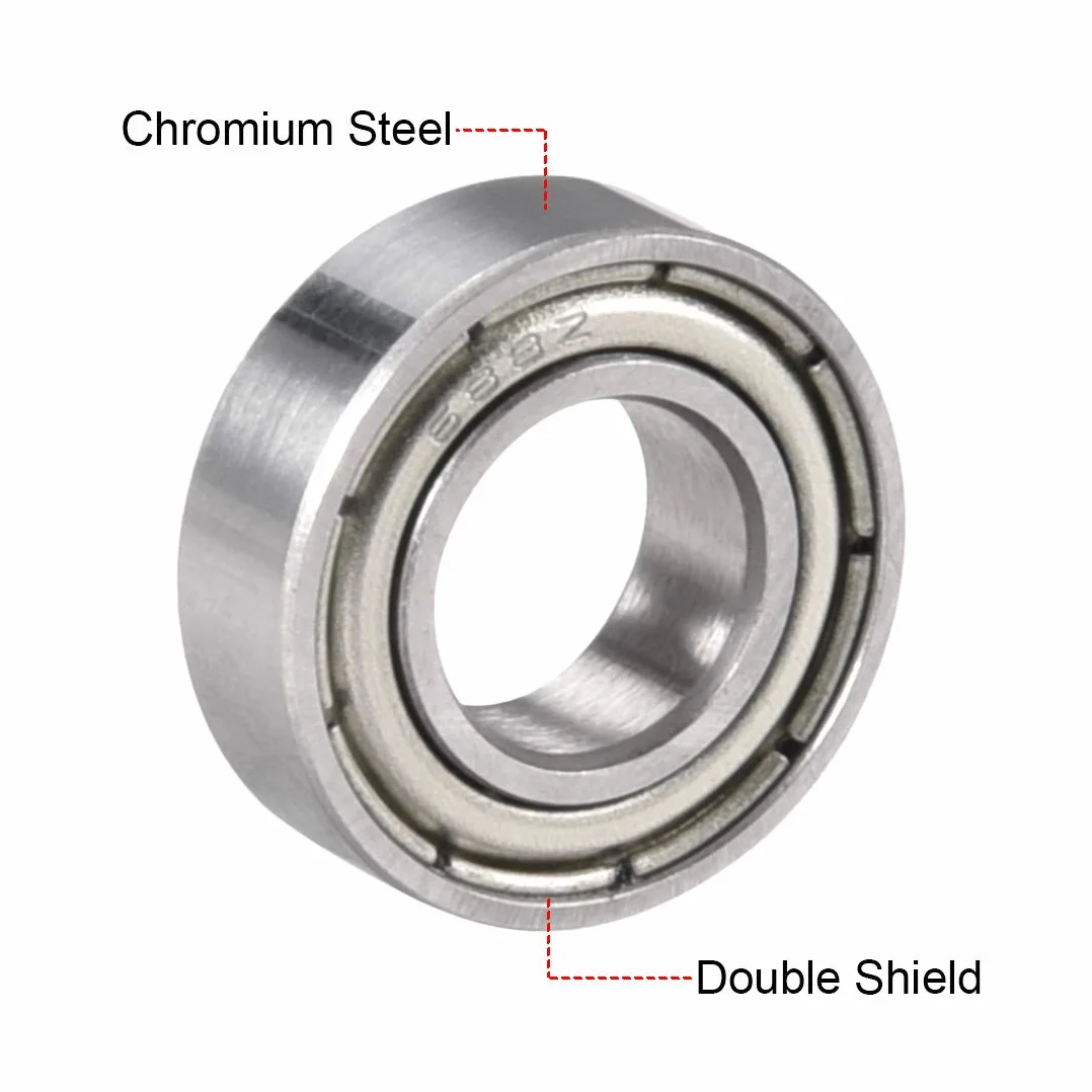 sourcing map Głębokie składane kulka 688Z podwójna tarcza 8 mm x 16 mm x 5 mm chromowana stal łożysko DE