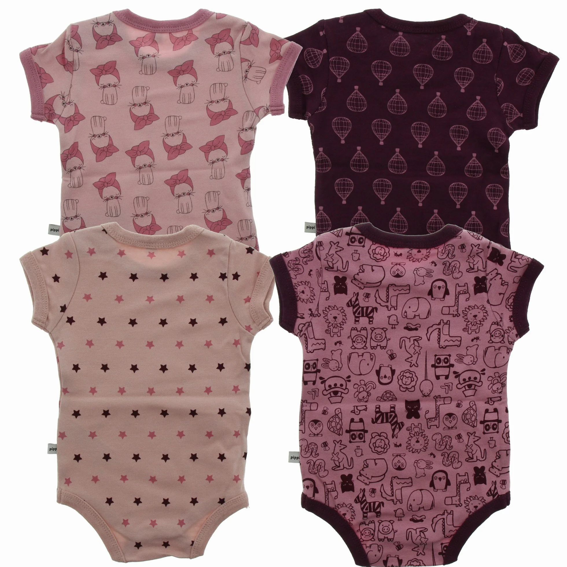 PIPPI Body dziewcz?ce SS AO-printed (4 sztuki) body formuj?ce, fioletowe, 92, liliowy, 92