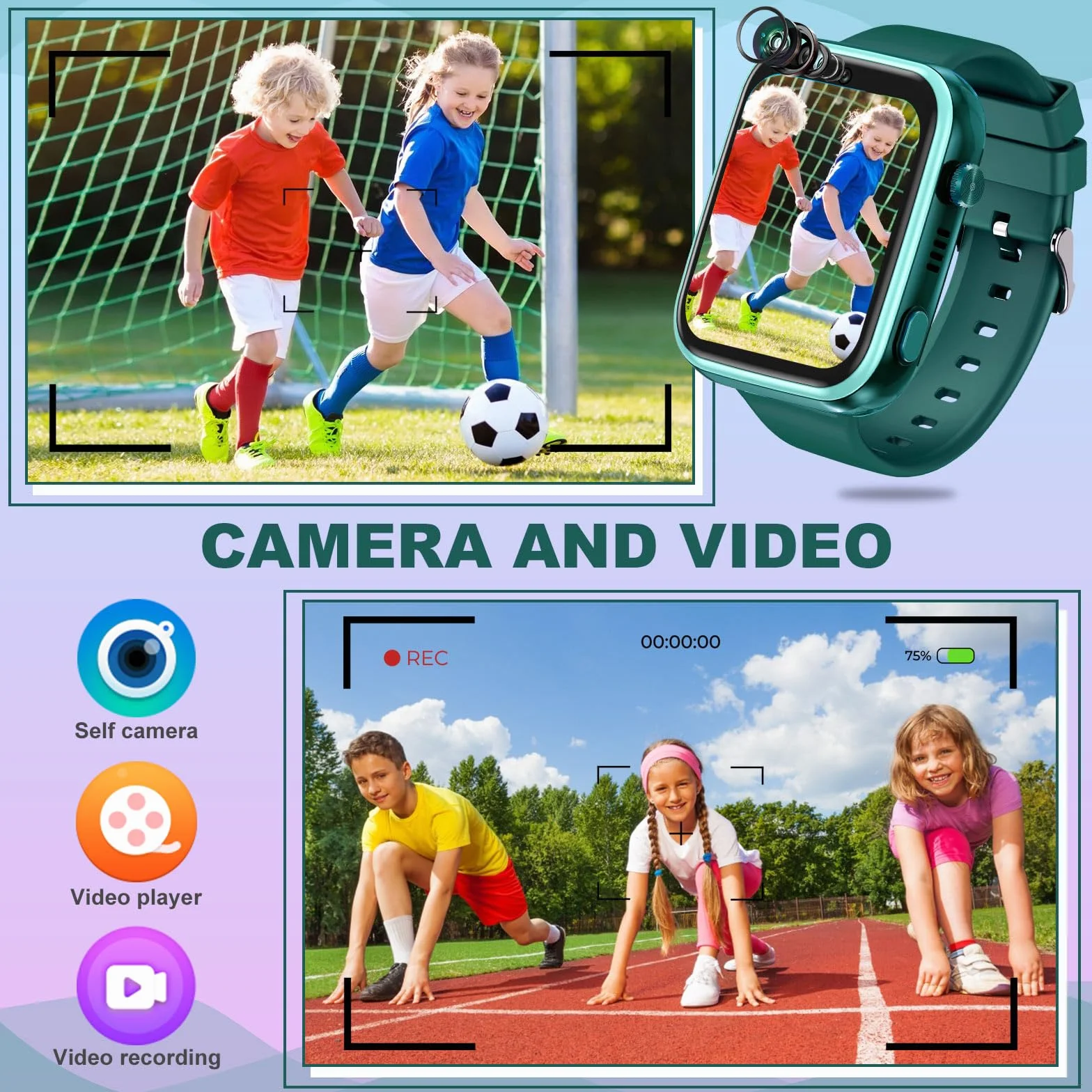 OKYUK Smartwatch 4G dla dzieci z GPS, SOS, wodoodporny, T45