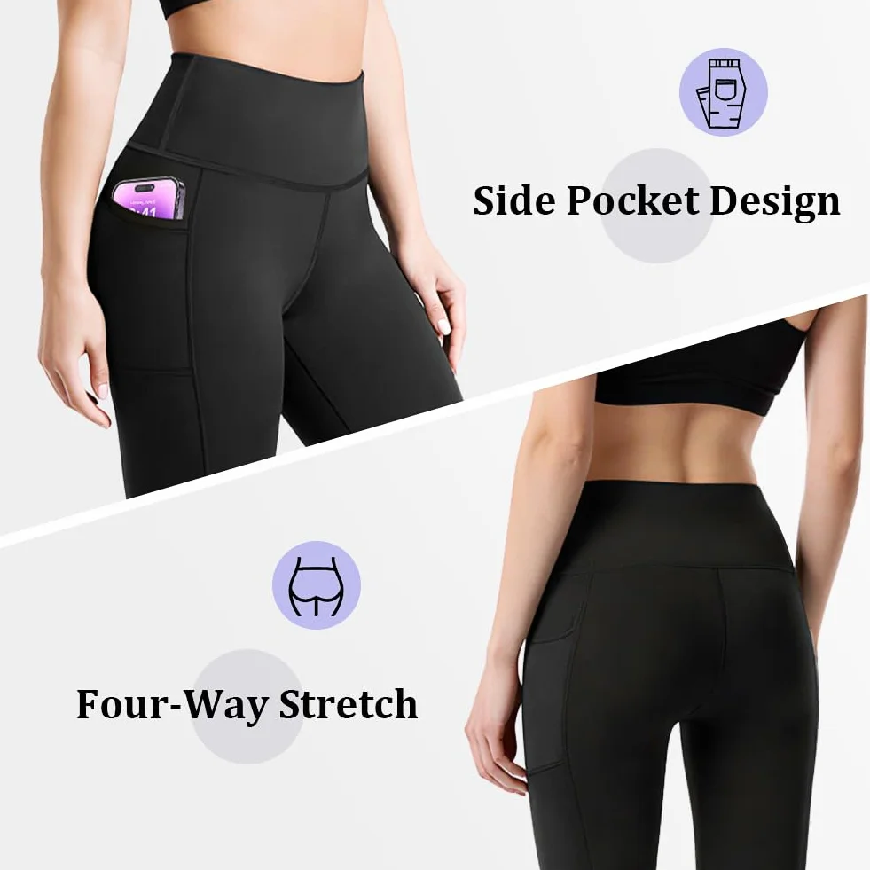 Damskie spodnie do jogi/spodnie do jogi bootcut siłownia legginsy z wysokim stanem spodnie do jogi legginsy kompresyjne do biegania lekkie sportowe legginsy treningowe spodnie do biegania